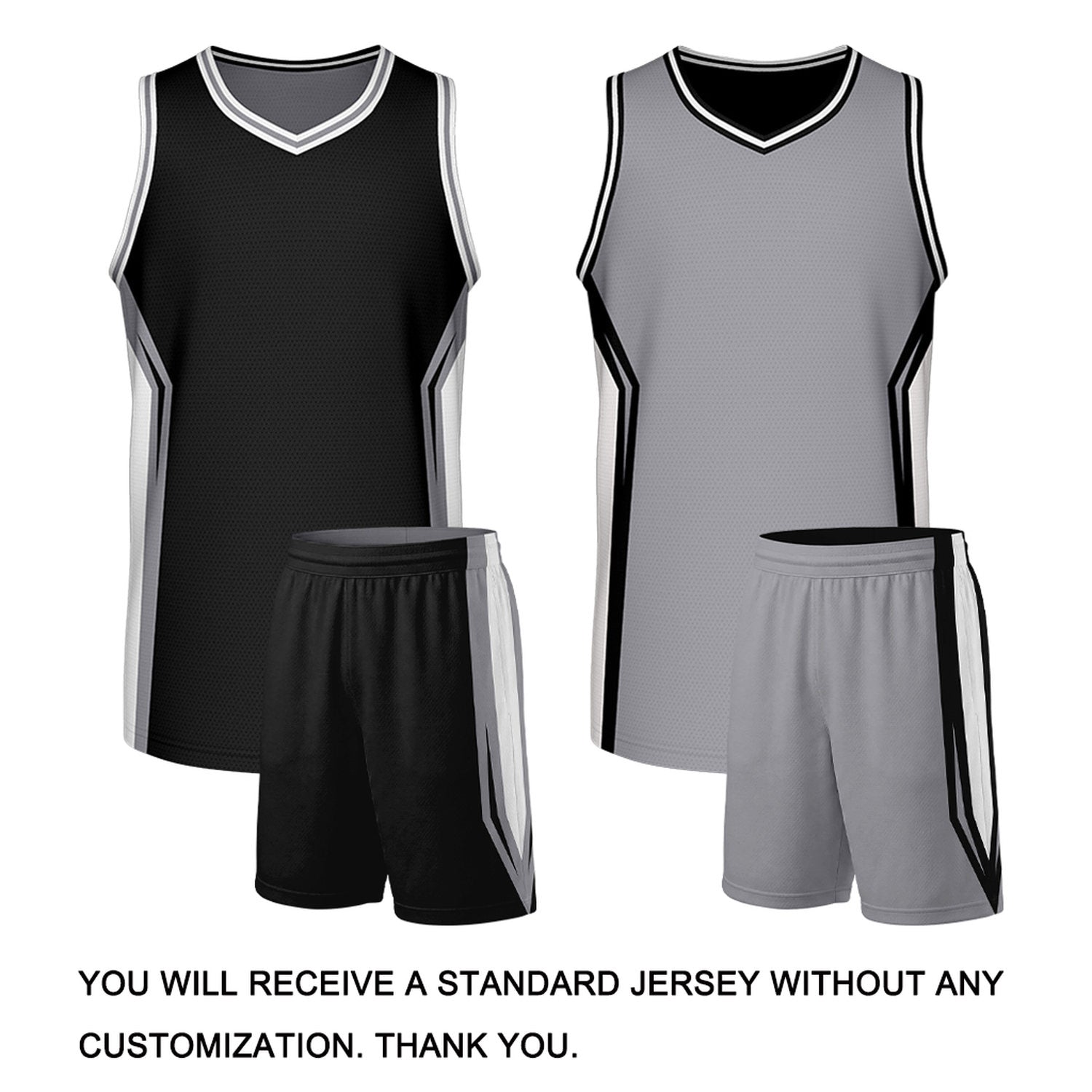 Custom Black & Grey Two Sided Basketball Uniform Set | Personalized Team Uniforms for Adult & Youth