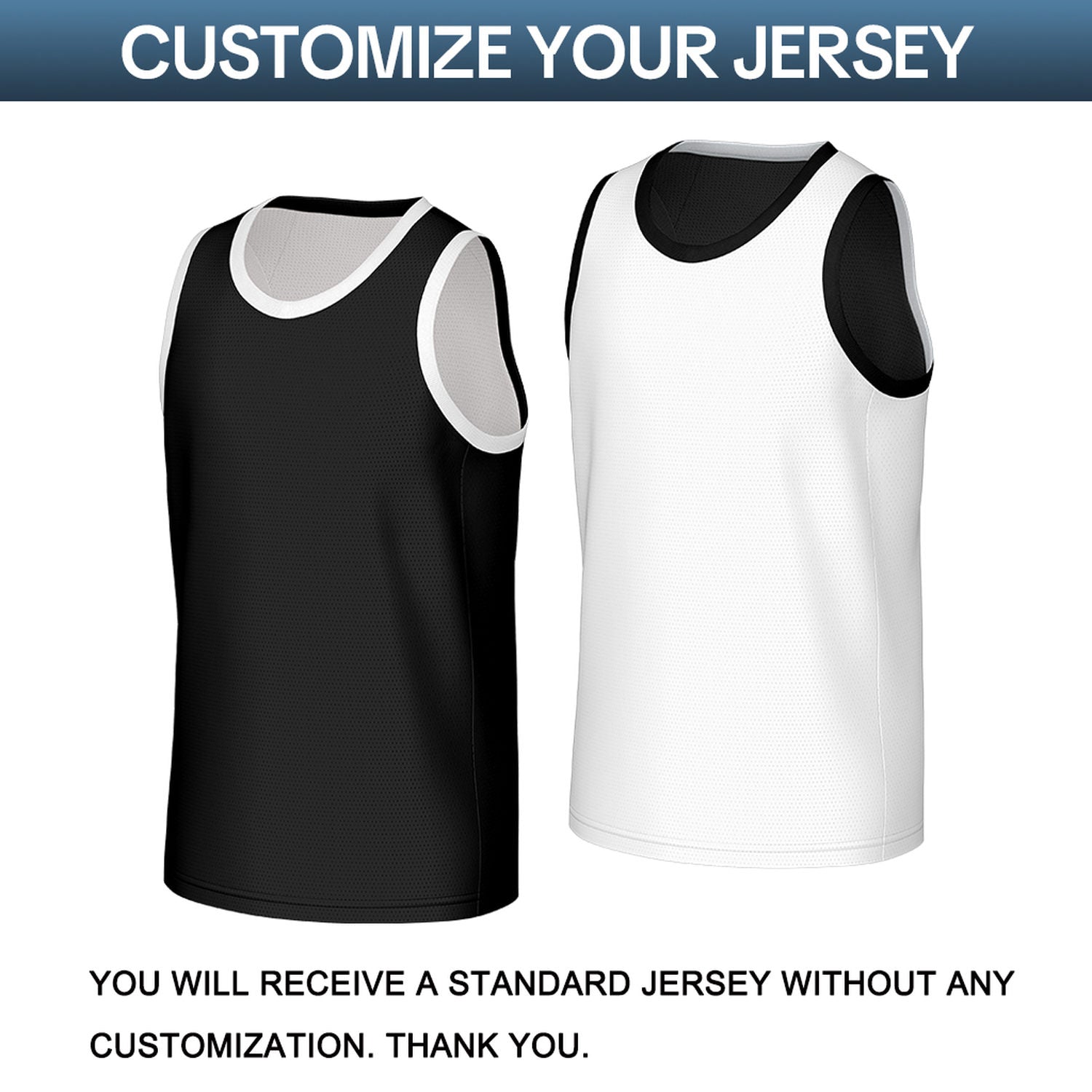 Custom Black & White Reversible Basketball Jersey | Personalized Sleeveless Mesh Jersey for Adult Youth