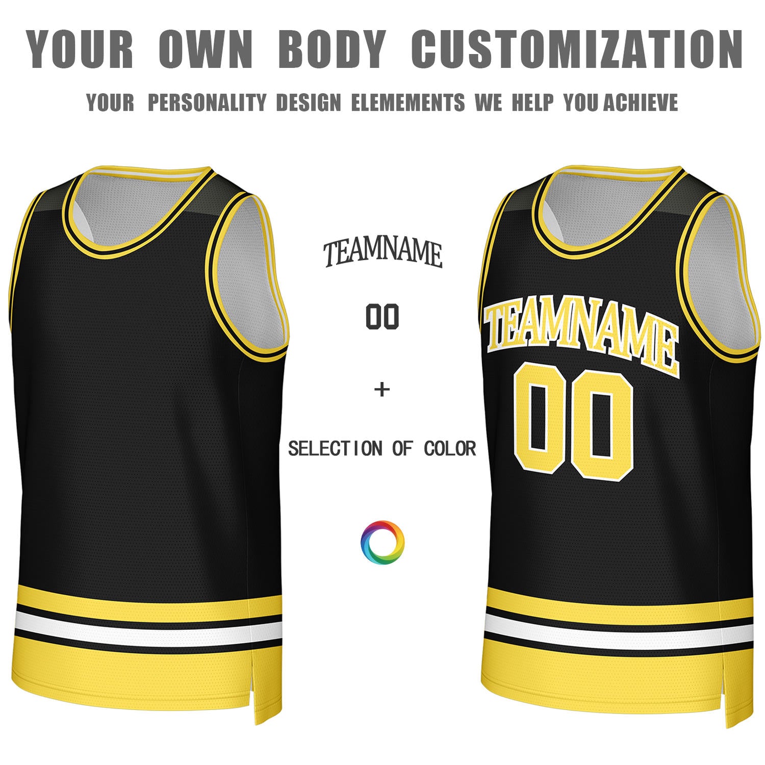 Custom Black & White Reversible Basketball Jersey | Personalized Team Jerseys for Adult & Youth