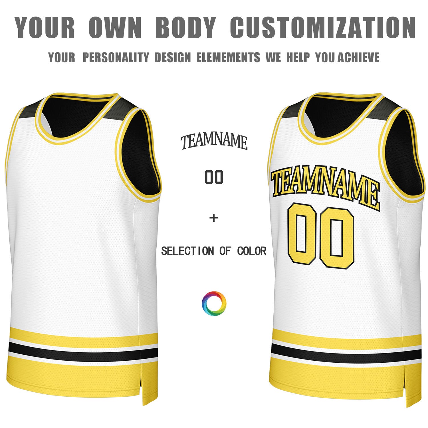 Custom Black & White Reversible Basketball Jersey | Personalized Team Jerseys for Adult & Youth