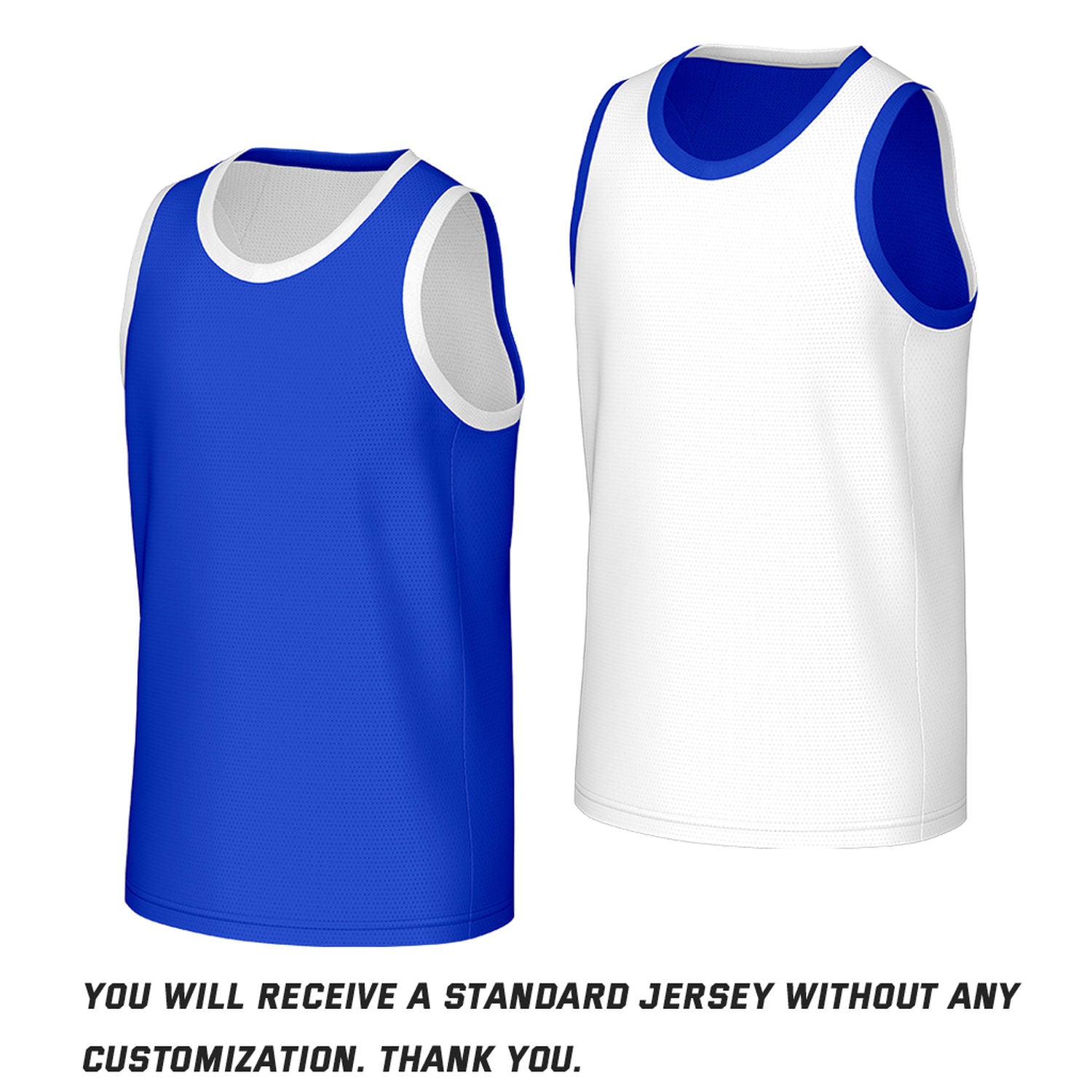 Custom Reversible Basketball Jersey Blue & White Mesh Team Uniform for Adult Youth