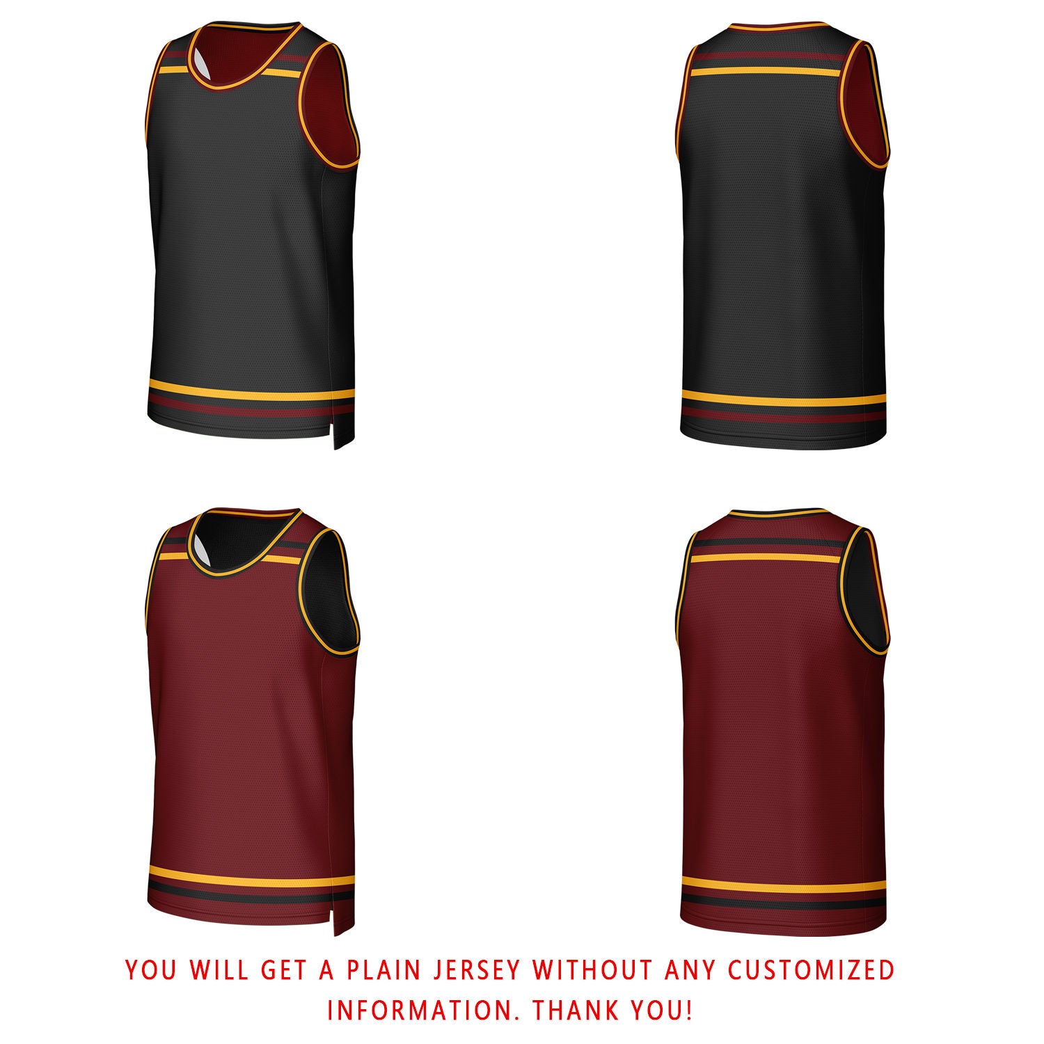 Custom Maroon & Black Striped Reversible Basketball Jersey | Personalized Team Jerseys with Name, Number & Logo