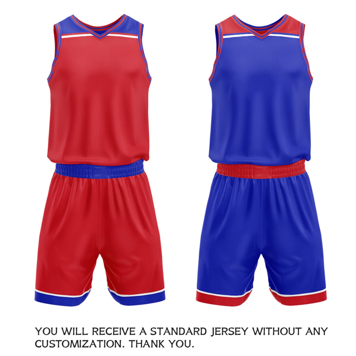 Custom Red & Royal Blue Double Sided Basketball Jersey Set | Wholesale Team Uniform