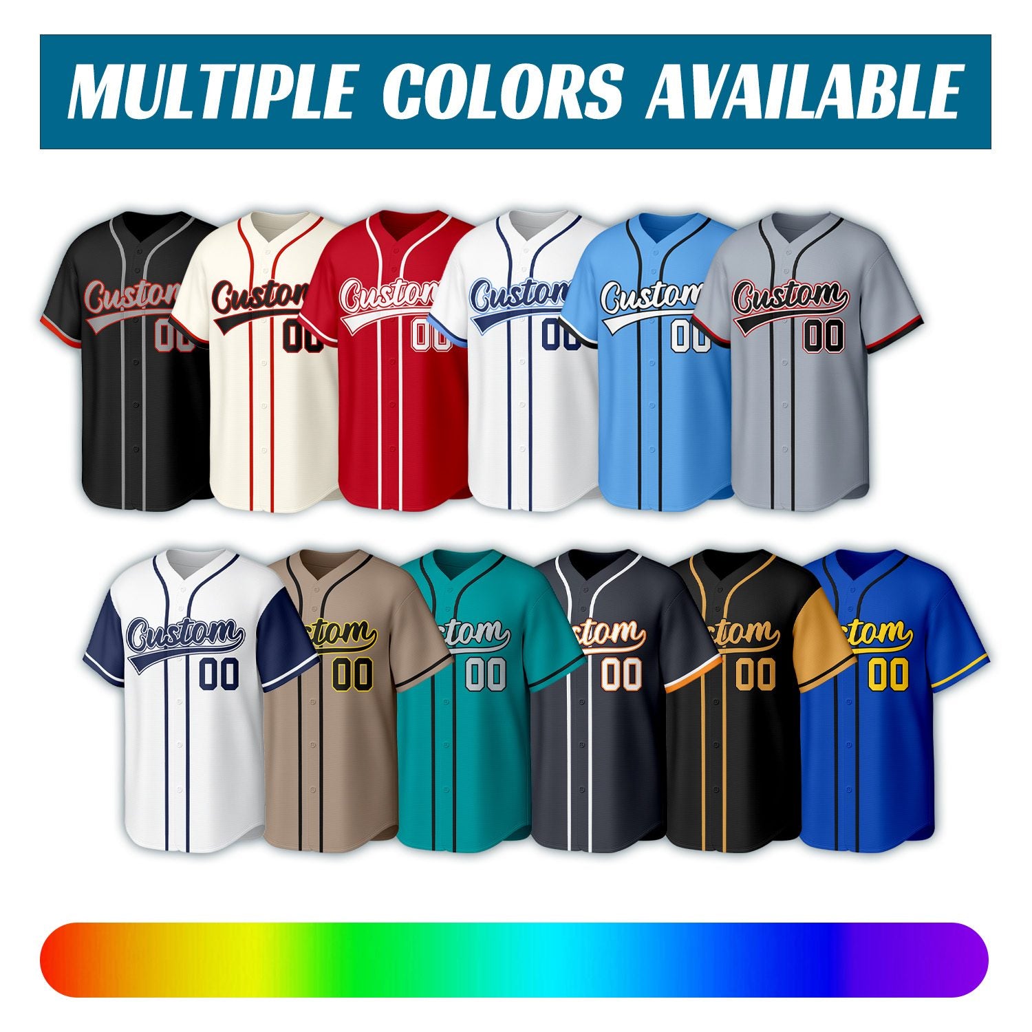 Custom Black Stitched Baseball Jersey | Personalized Name & Number | Team Uniform