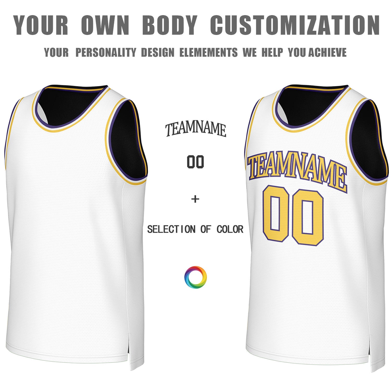 Custom Black & White Reversible Basketball Jersey | Personalized Team Jerseys with Name, Number & Logo