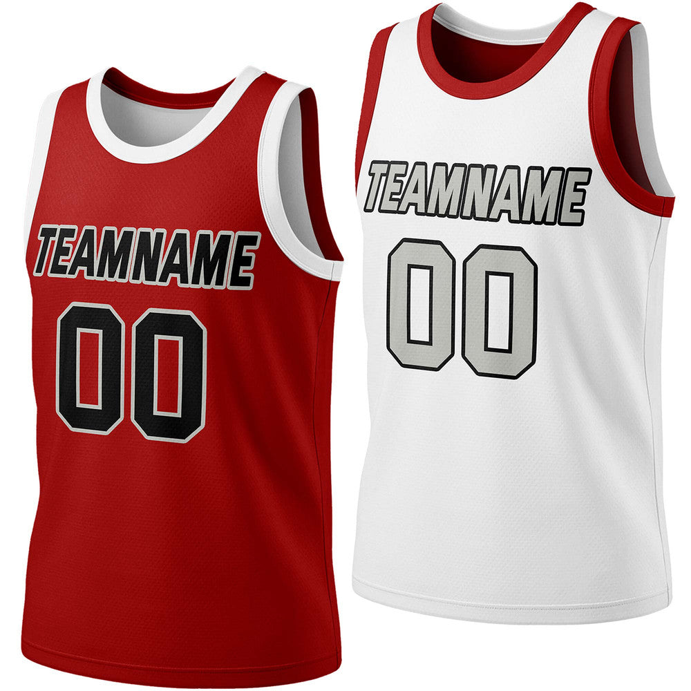 Custom Basketball Jersey Home & Away Set | Personalized Red & White Team Uniform