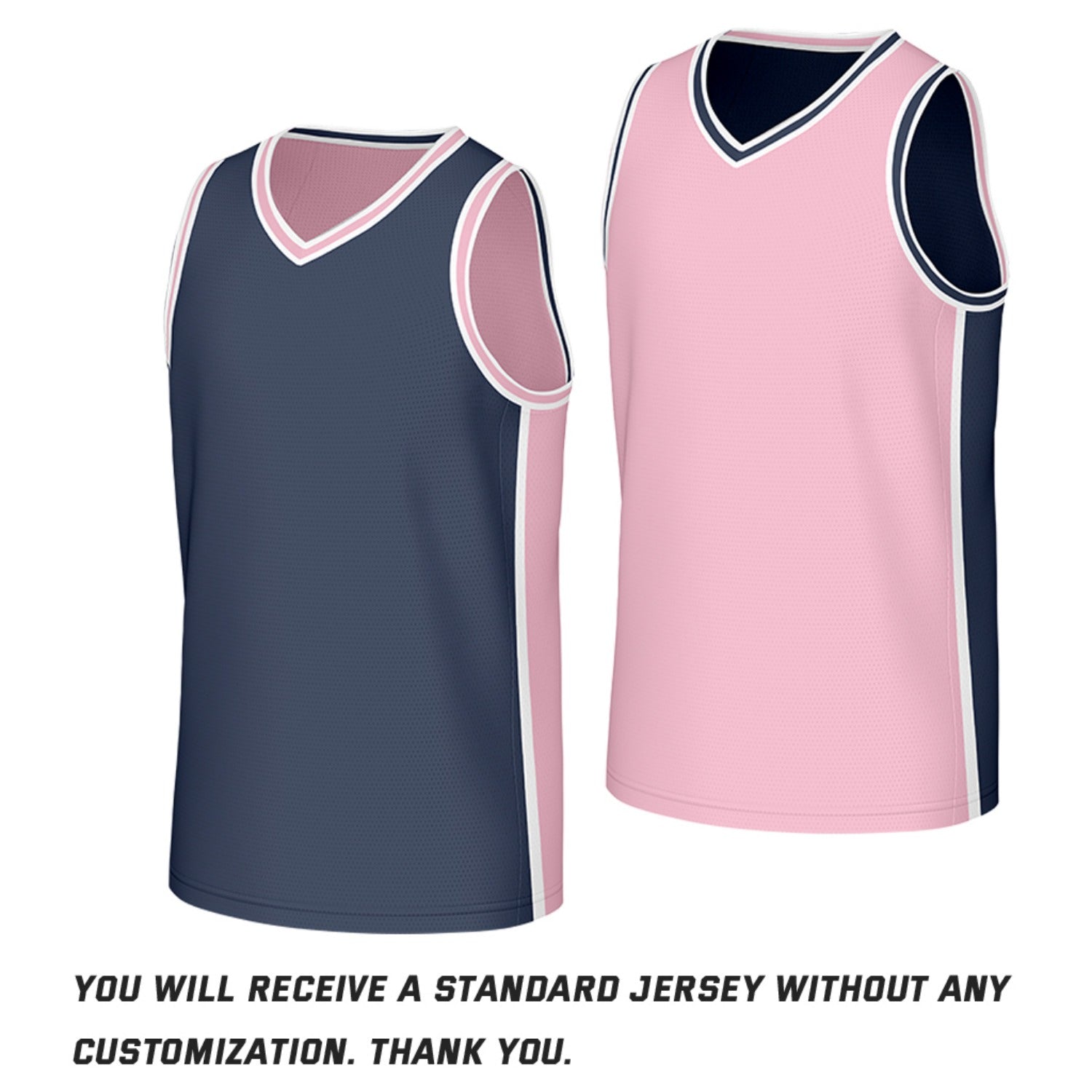 Custom Navy & Pink Reversible Basketball Jersey | Personalized Team Jerseys with Name Number Logo