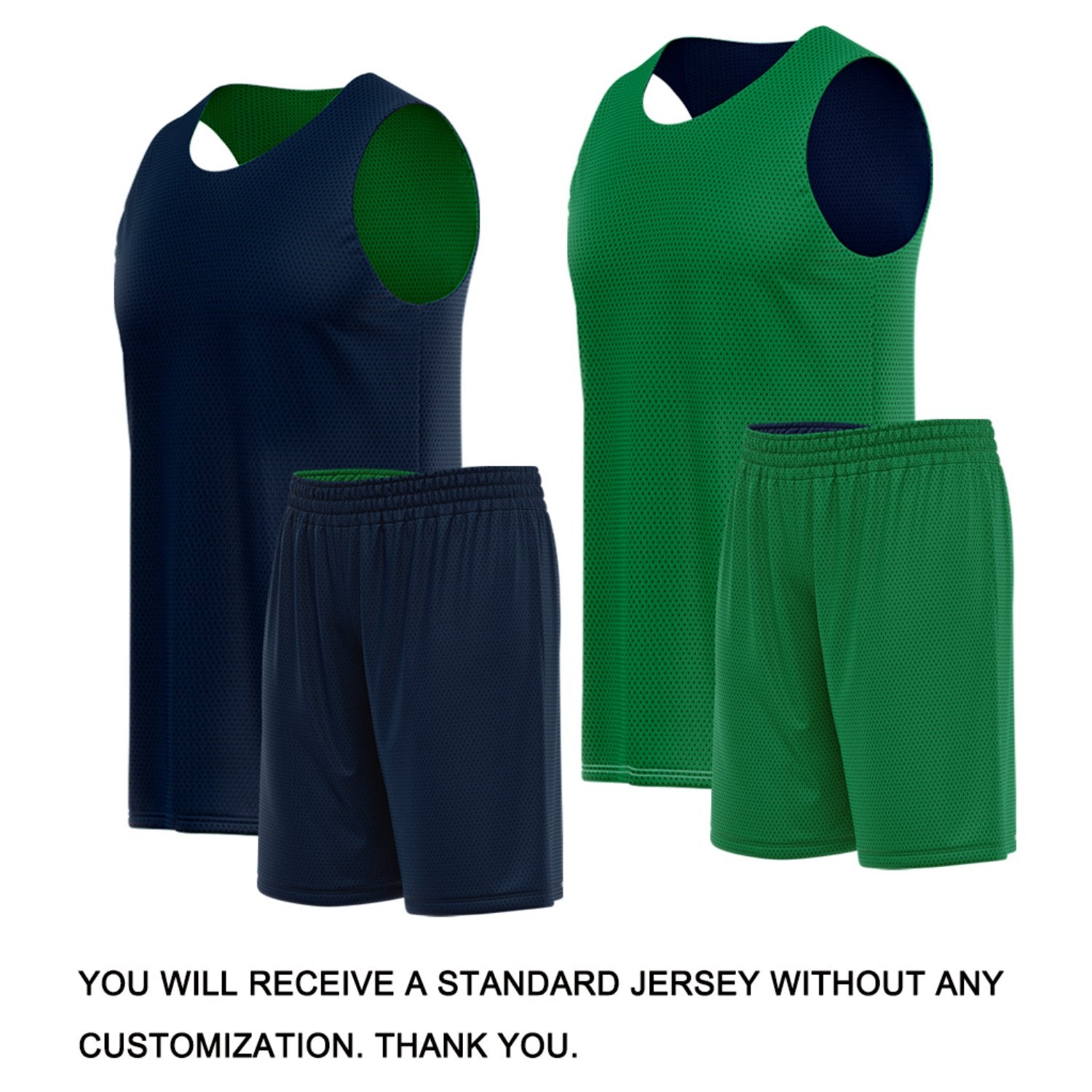 Custom Navy & Kelly Green Reversible Basketball Uniform Set | Breathable Mesh Tank Top and Shorts