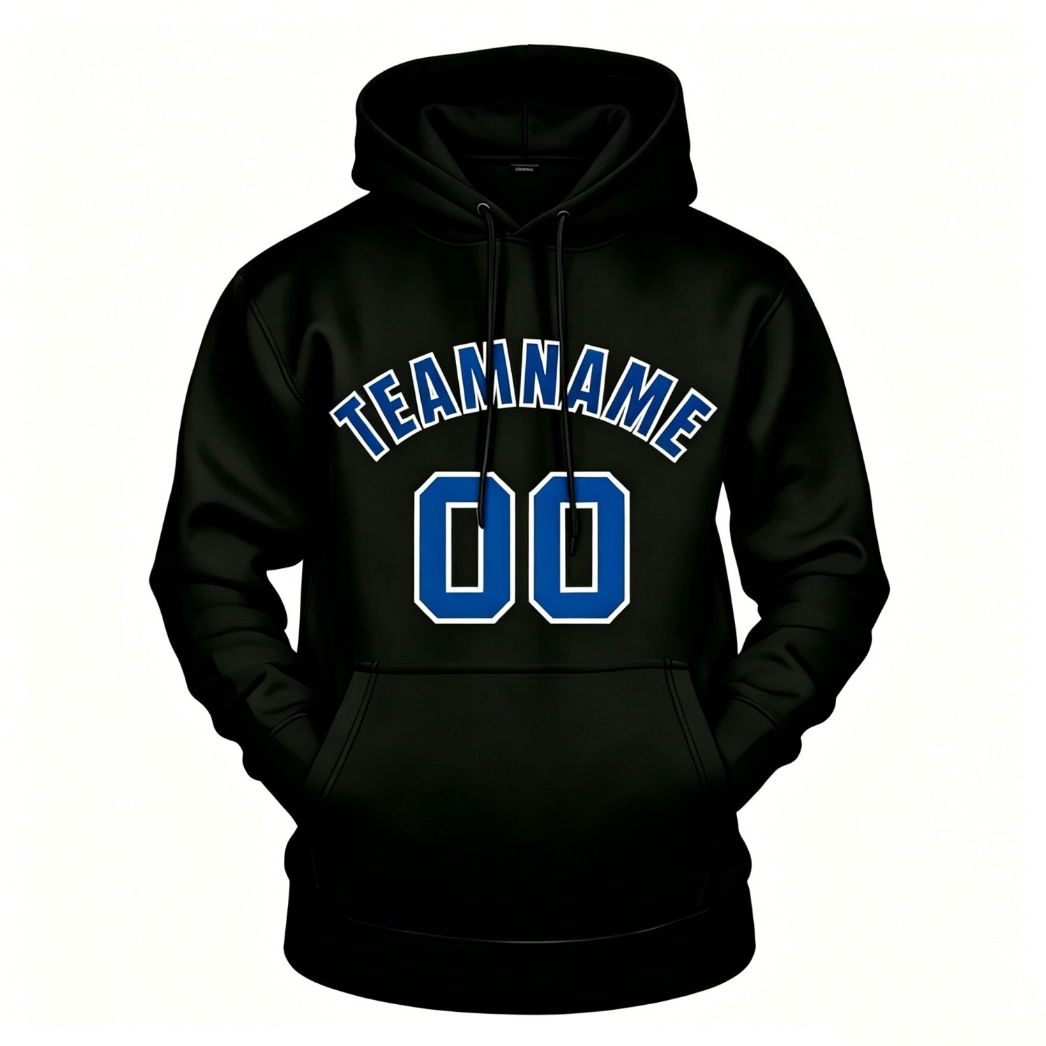 Custom Black & Blue Hoodie | Personalized Name & Number Sports Pullover | Vosoli