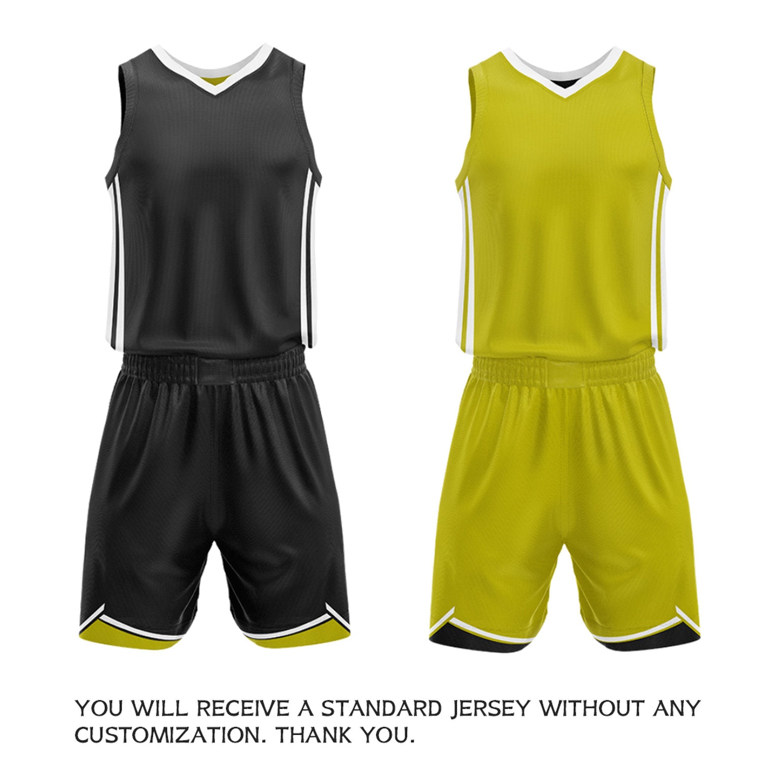 Custom Black & Gold Reversible Basketball Jersey Shorts Set | Personalized Full Vintage Team Uniform