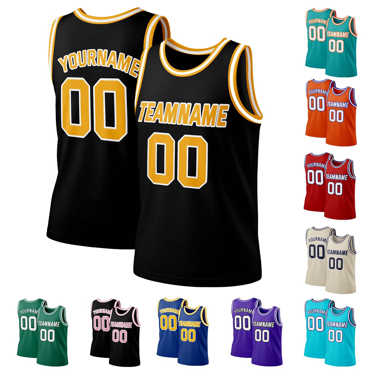 Custom Black & Gold White Mesh Basketball Jersey | Personalized Team Uniform