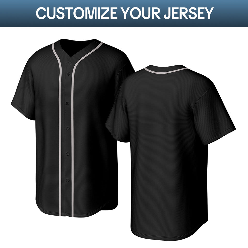 Custom Black Stitched Baseball Jersey | Personalized Name & Number | Team Uniform