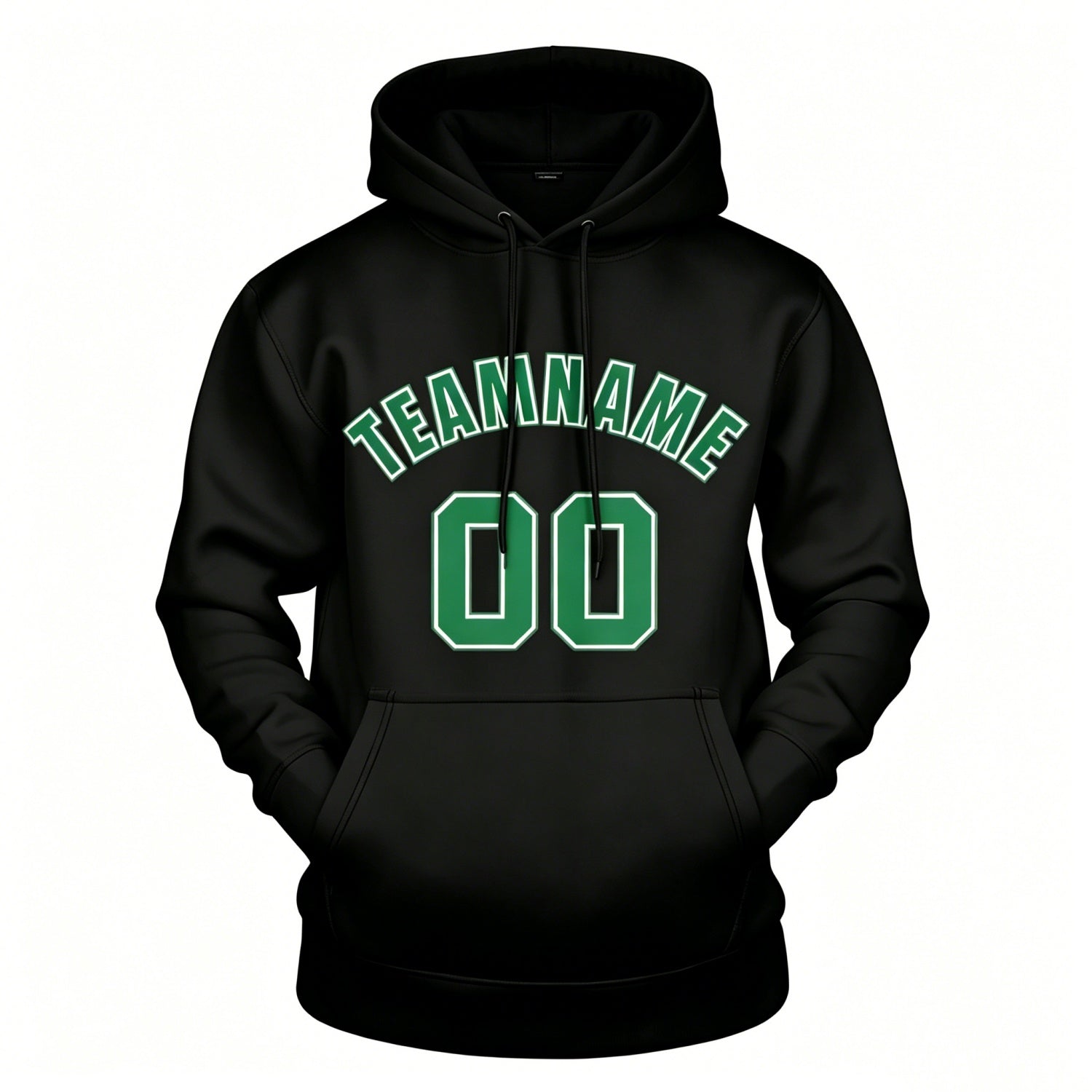 Custom Black & Green Hoodie | Personalized Name & Number Sports Pullover | Vosoli