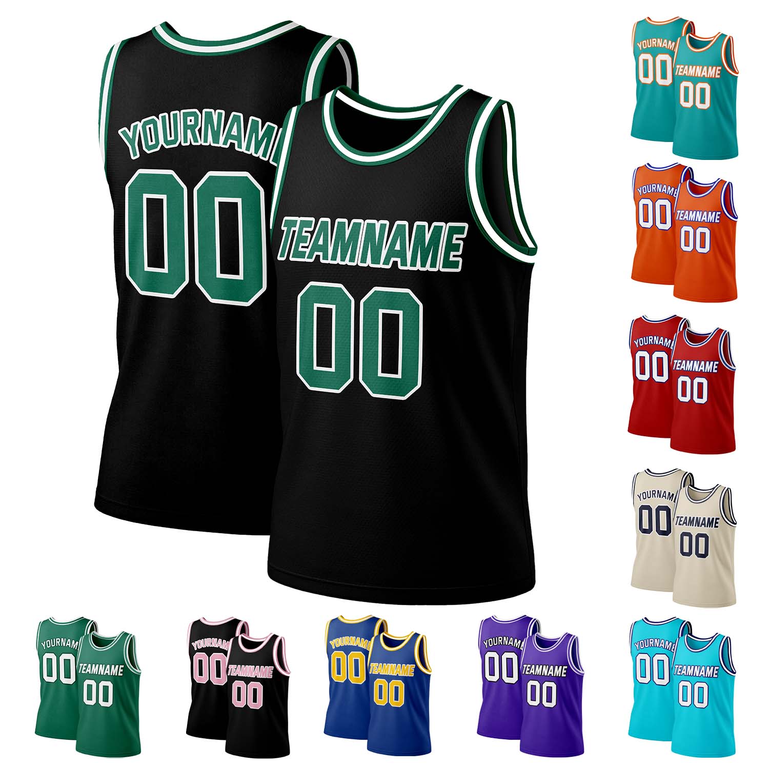 Custom Black & Green Mesh Basketball Jersey | Personalized Team Uniform