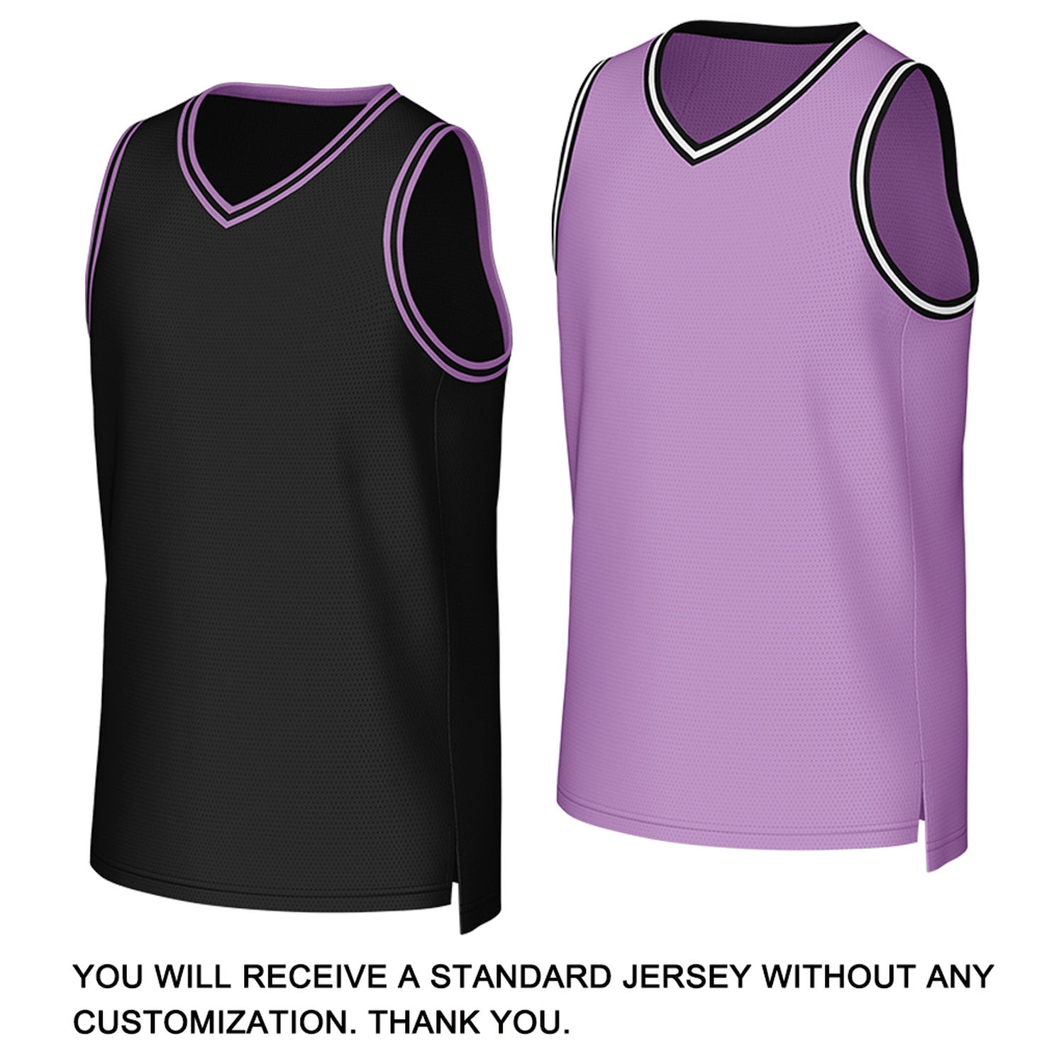 Custom Black & Light Purple Reversible Basketball Jersey | Personalized Team Uniform