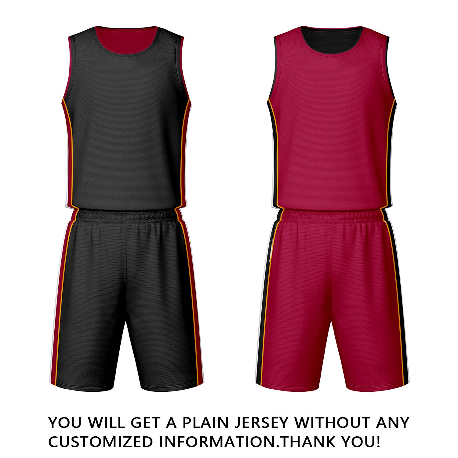 Custom Black & Maroon Reversible Basketball Jersey Shorts Set | Personalized Team Uniform
