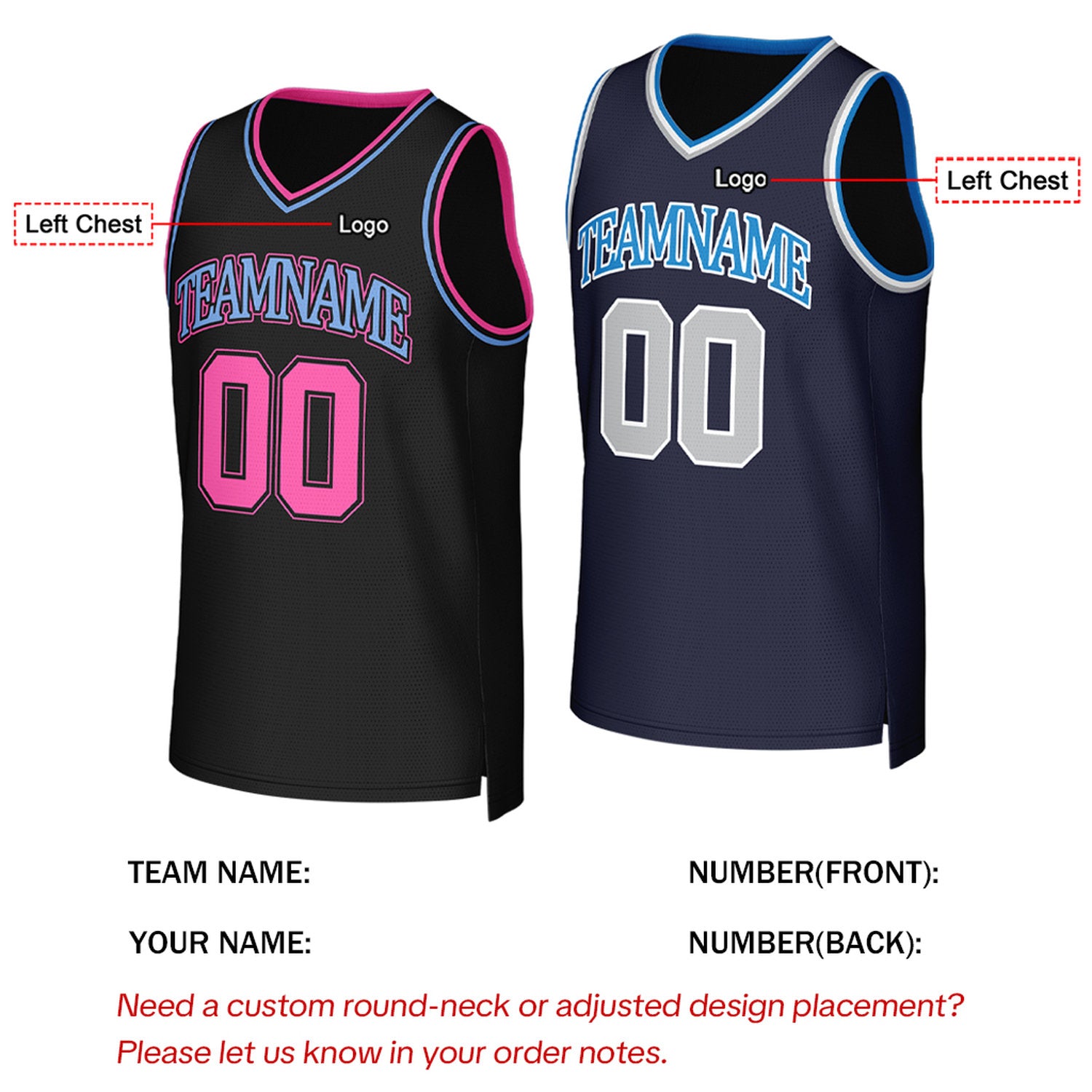 Custom Black & Navy Reversible Basketball Jersey | Personalized Team Uniform