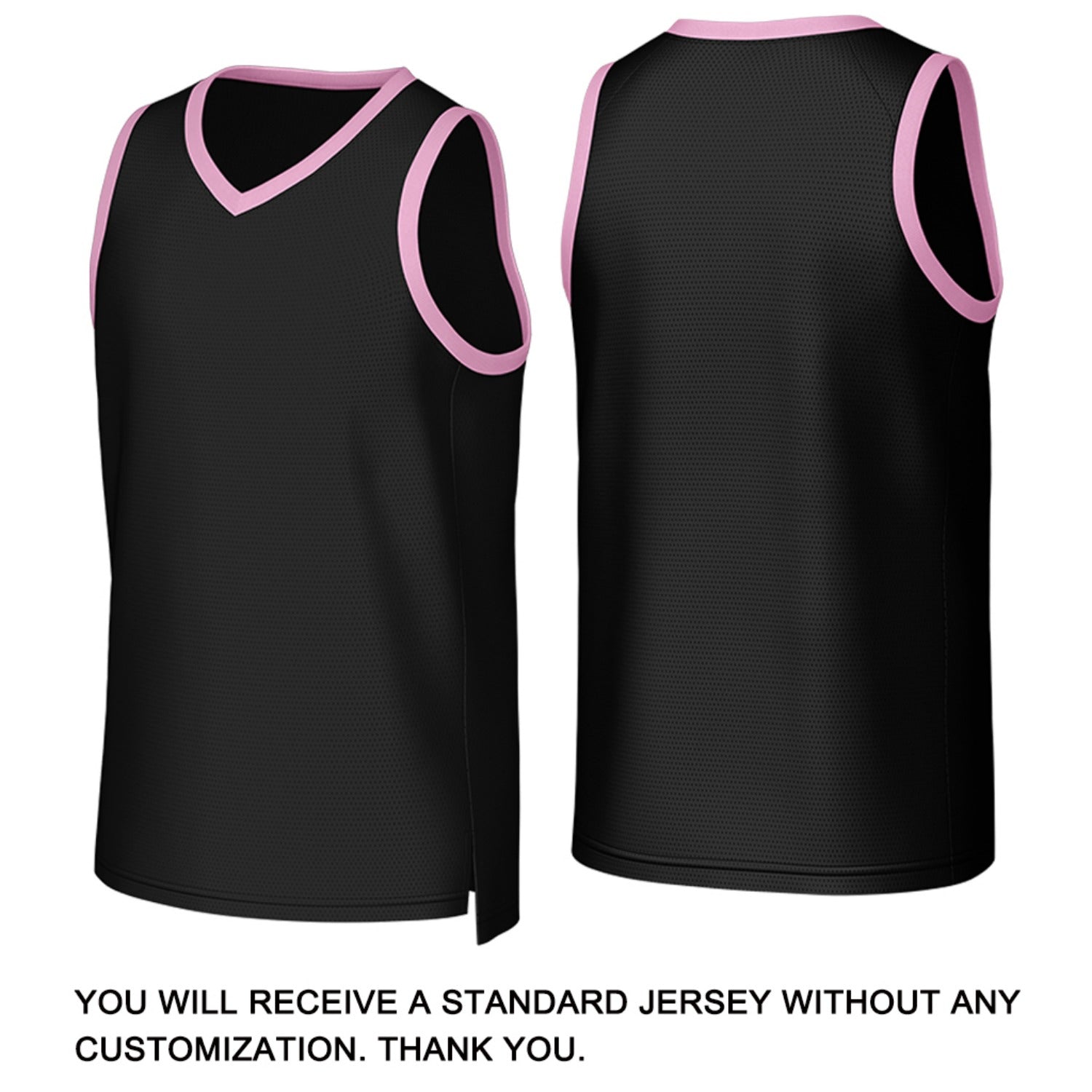 Custom Black & Pink Mesh Basketball Jersey | Personalized Name & Number Team Uniform