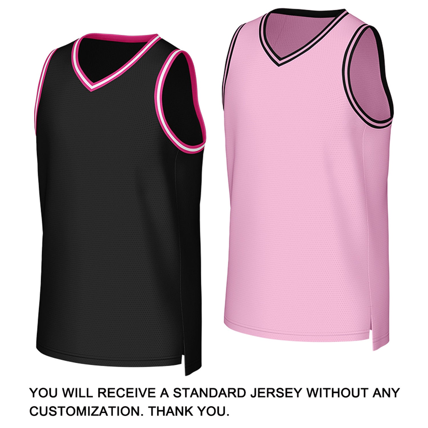 Custom Black & Pink Reversible Basketball Jersey | Personalized Team Uniform