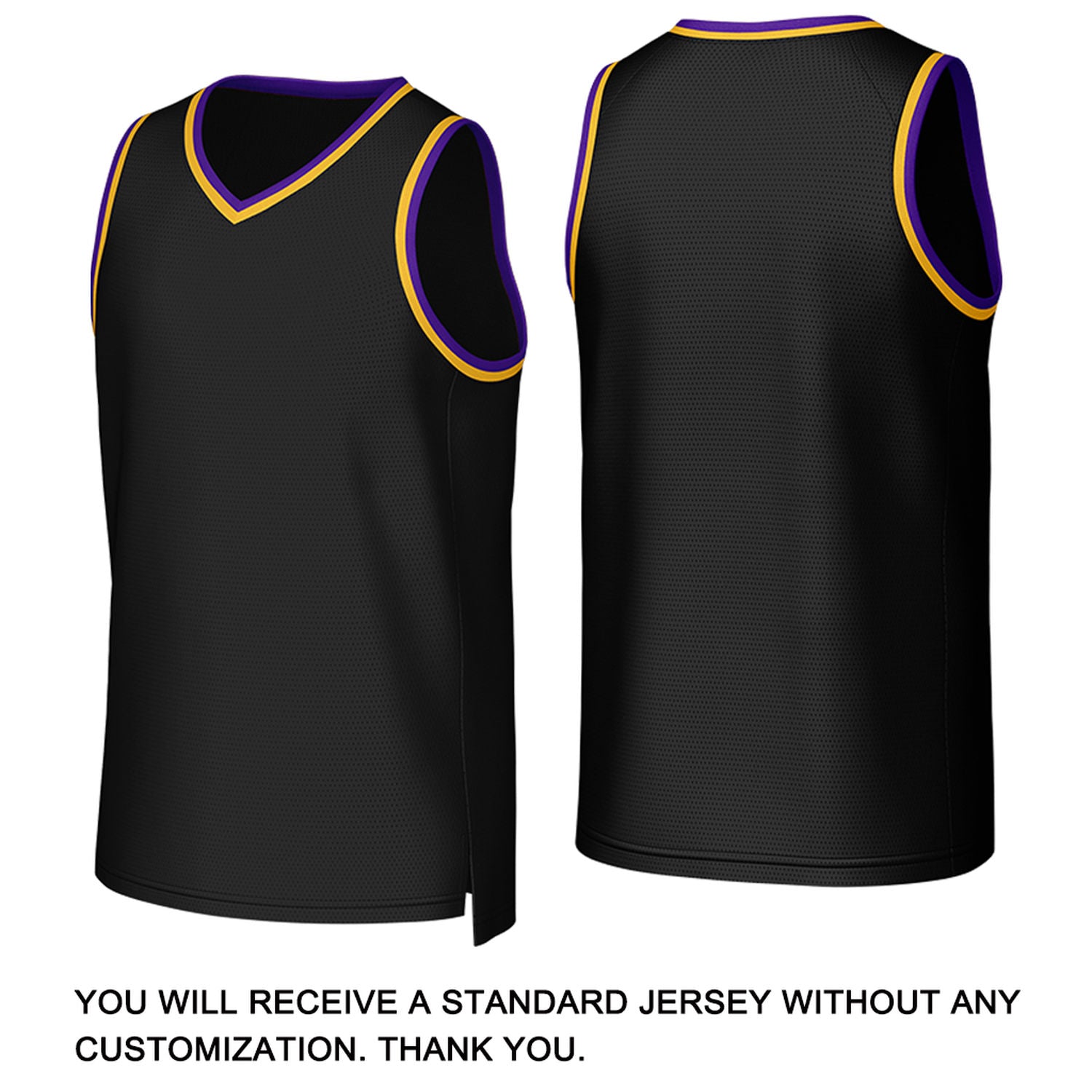 Custom Black, Purple & Gold Basketball Jersey | Personalized Name & Number Team Uniform