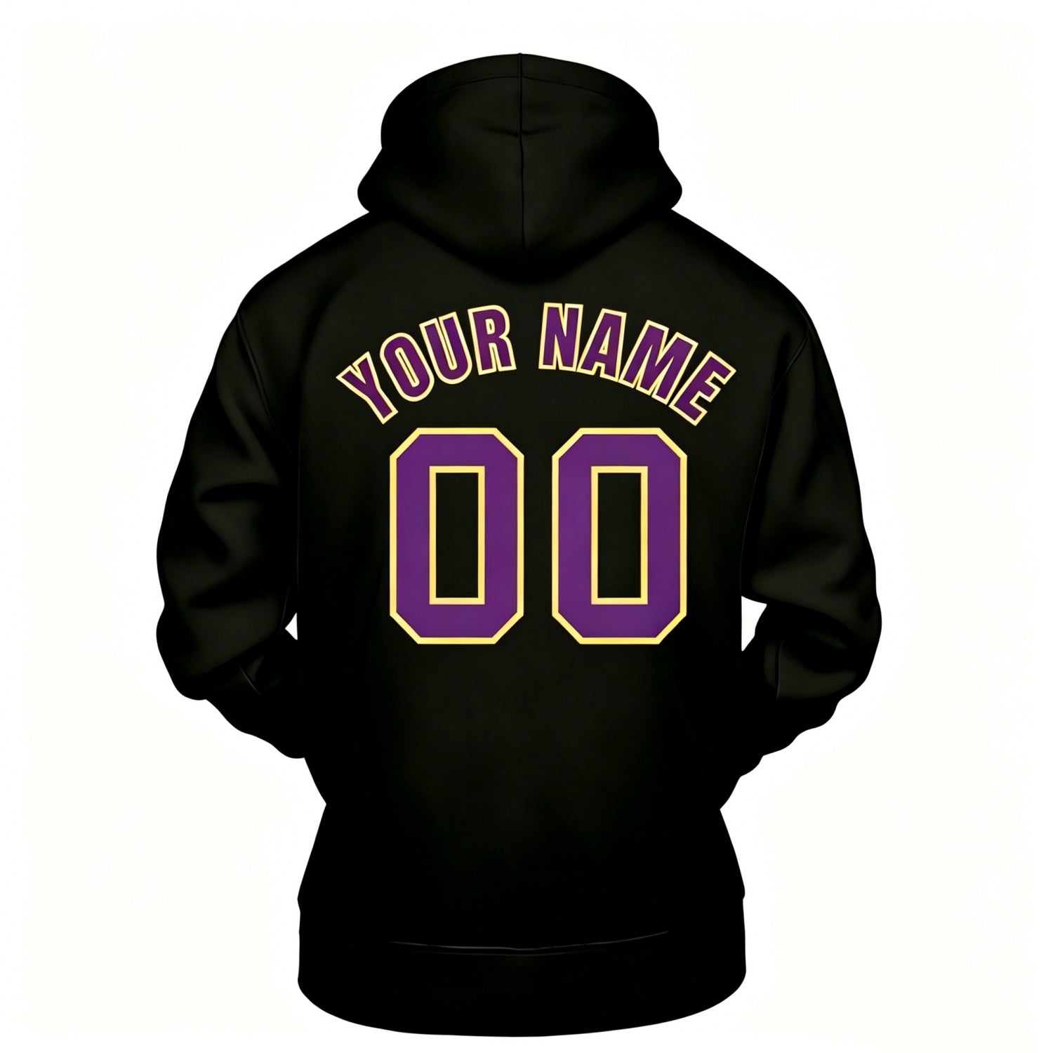 Custom Black & Purple Hoodie | Personalized Name & Number Sports Pullover | Vosoli