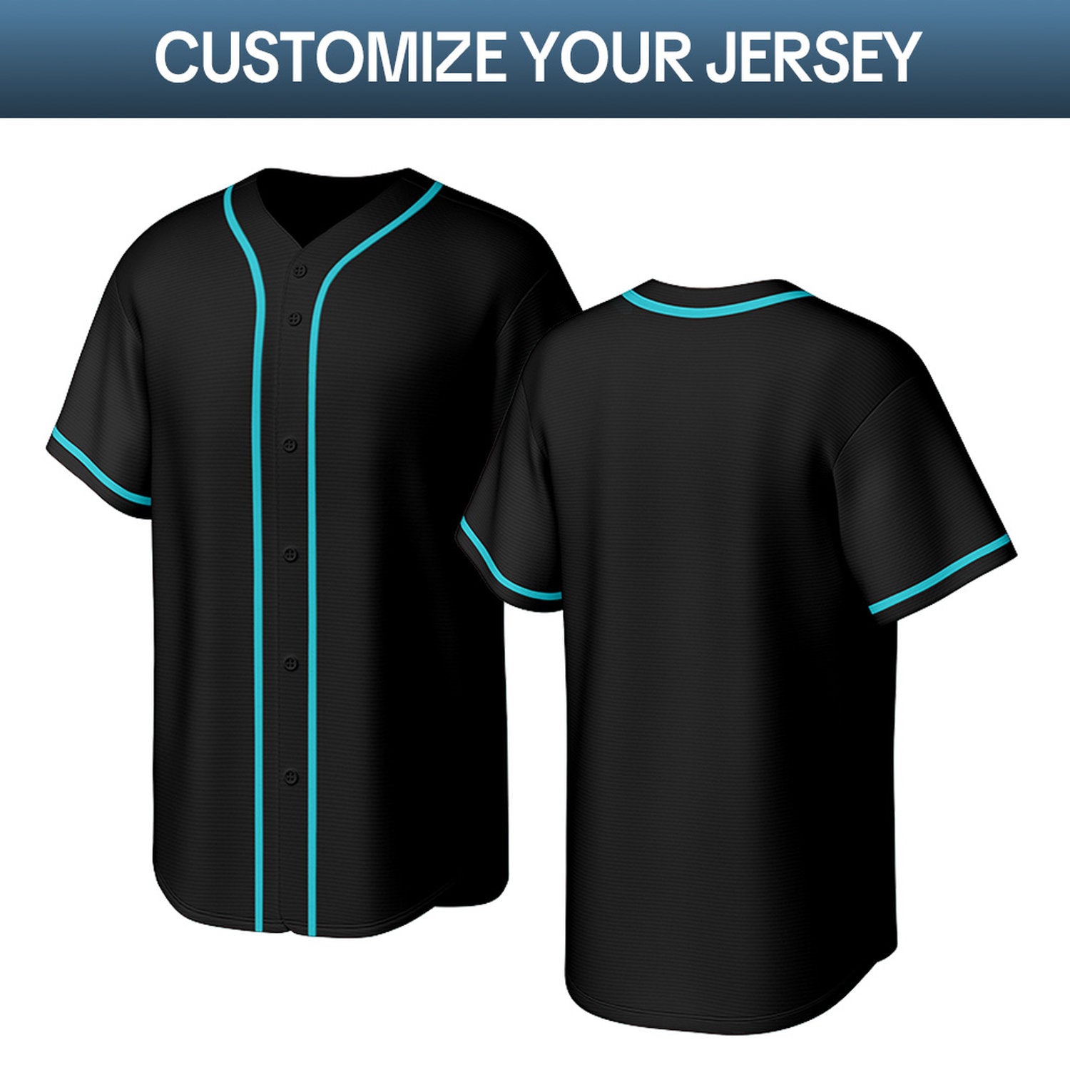 Custom Black Red & Aqua Personalized Baseball Jersey | Team Sports Uniform | Vosoli