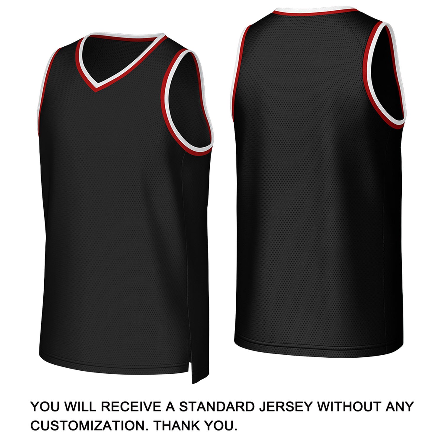 Custom Black & Red Basketball Jersey | Personalized Name & Number Team Uniform