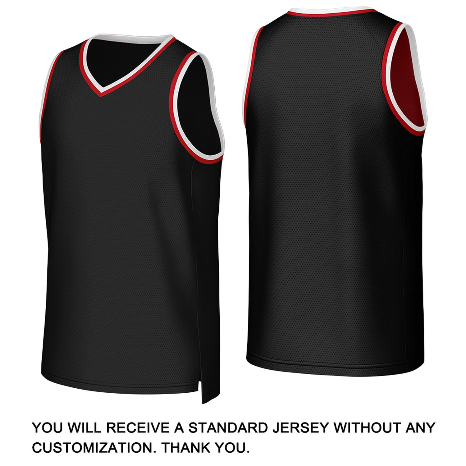 Custom Black & Red Mesh Basketball Jersey | Personalized Name & Number Team Uniform