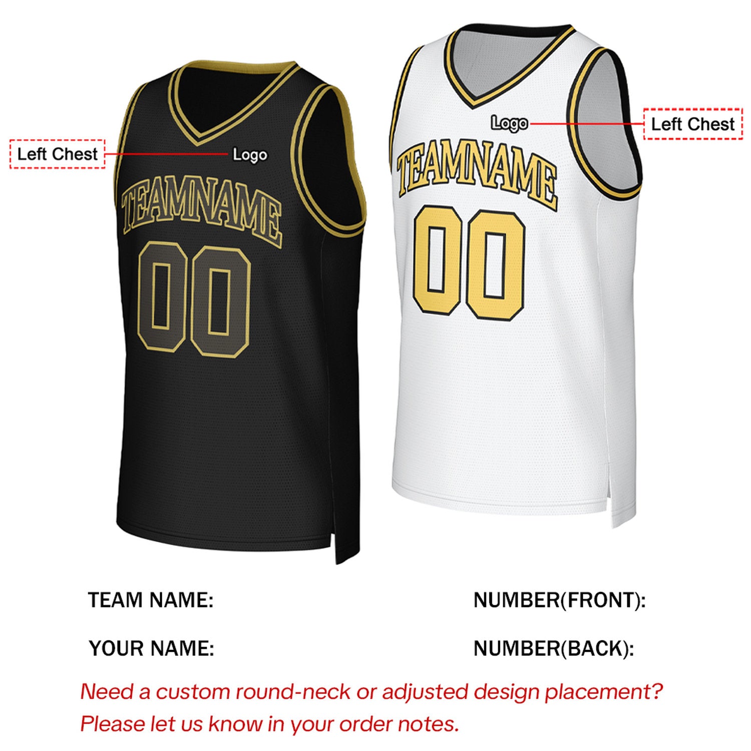 Custom Black & White Reversible Basketball Jersey | Personalized Team Uniform