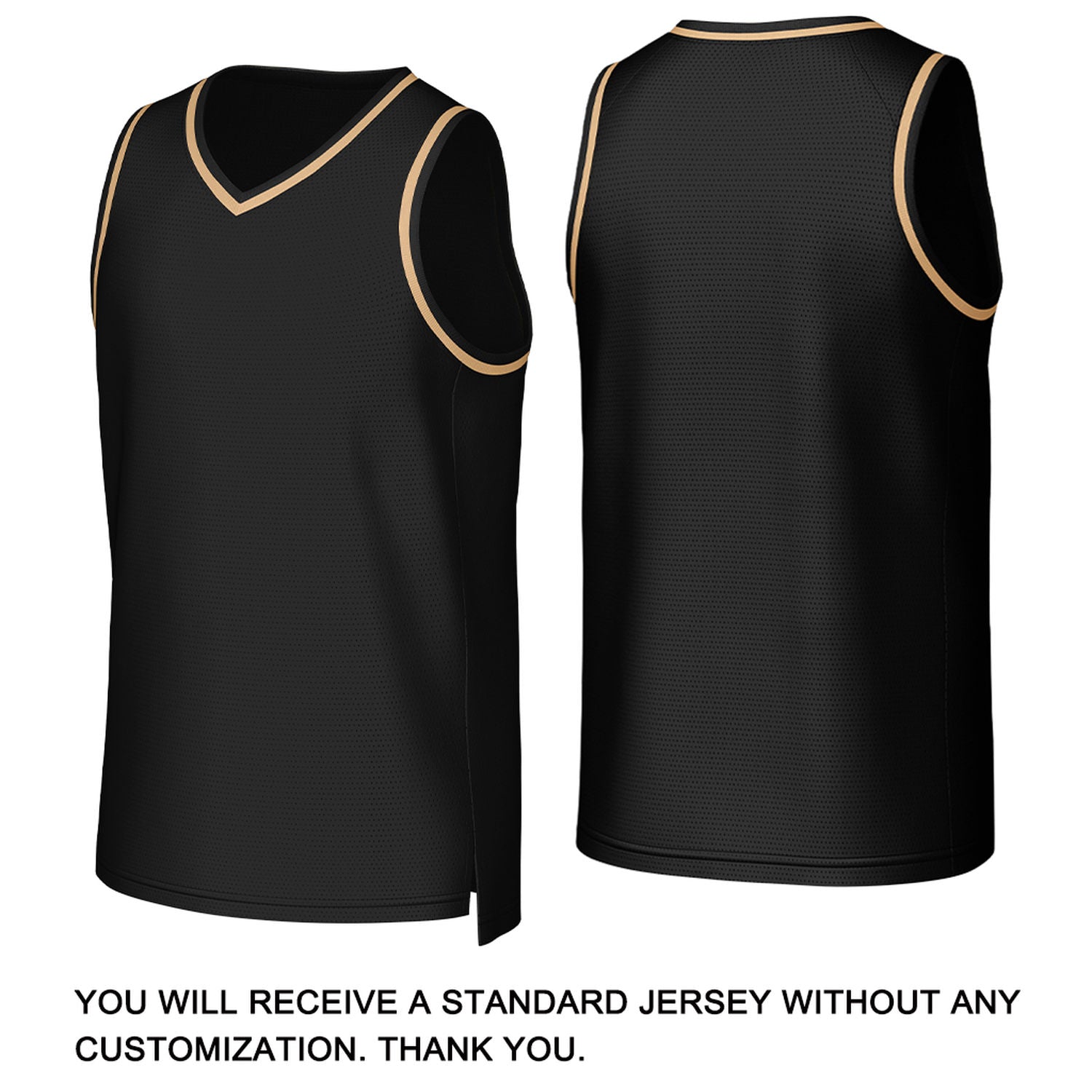 Custom Black & White-Gold Basketball Jersey | Personalized Name & Number Team Uniform