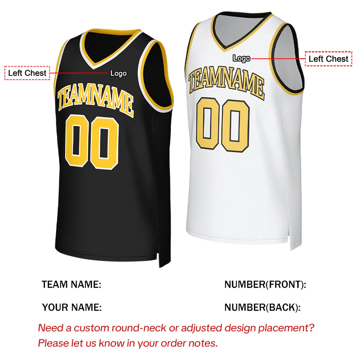 Custom Black & White Reversible Basketball Jersey | Personalized Team Uniform