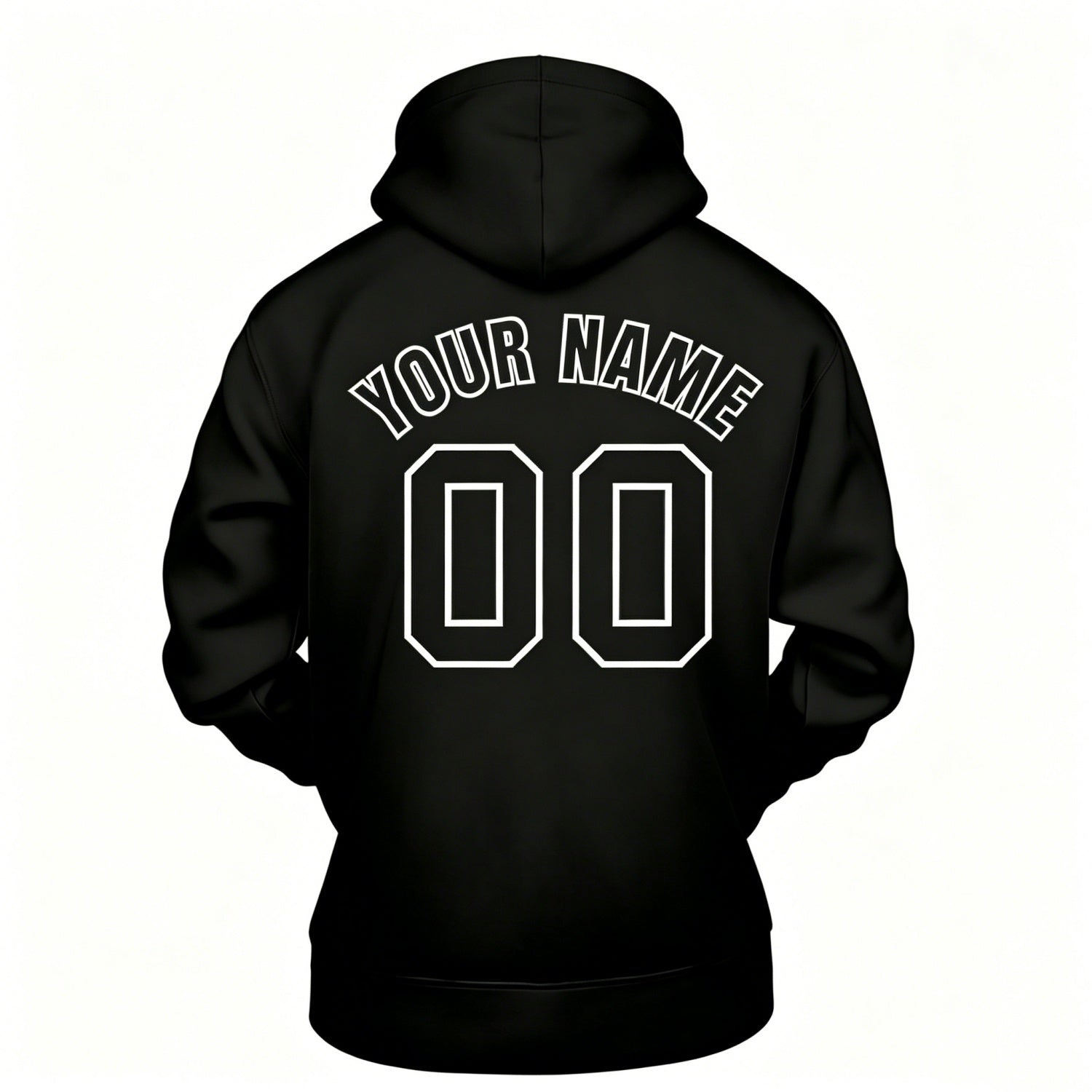 Custom Black & White Hoodie | Personalized Name & Number Sports Pullover | Vosoli