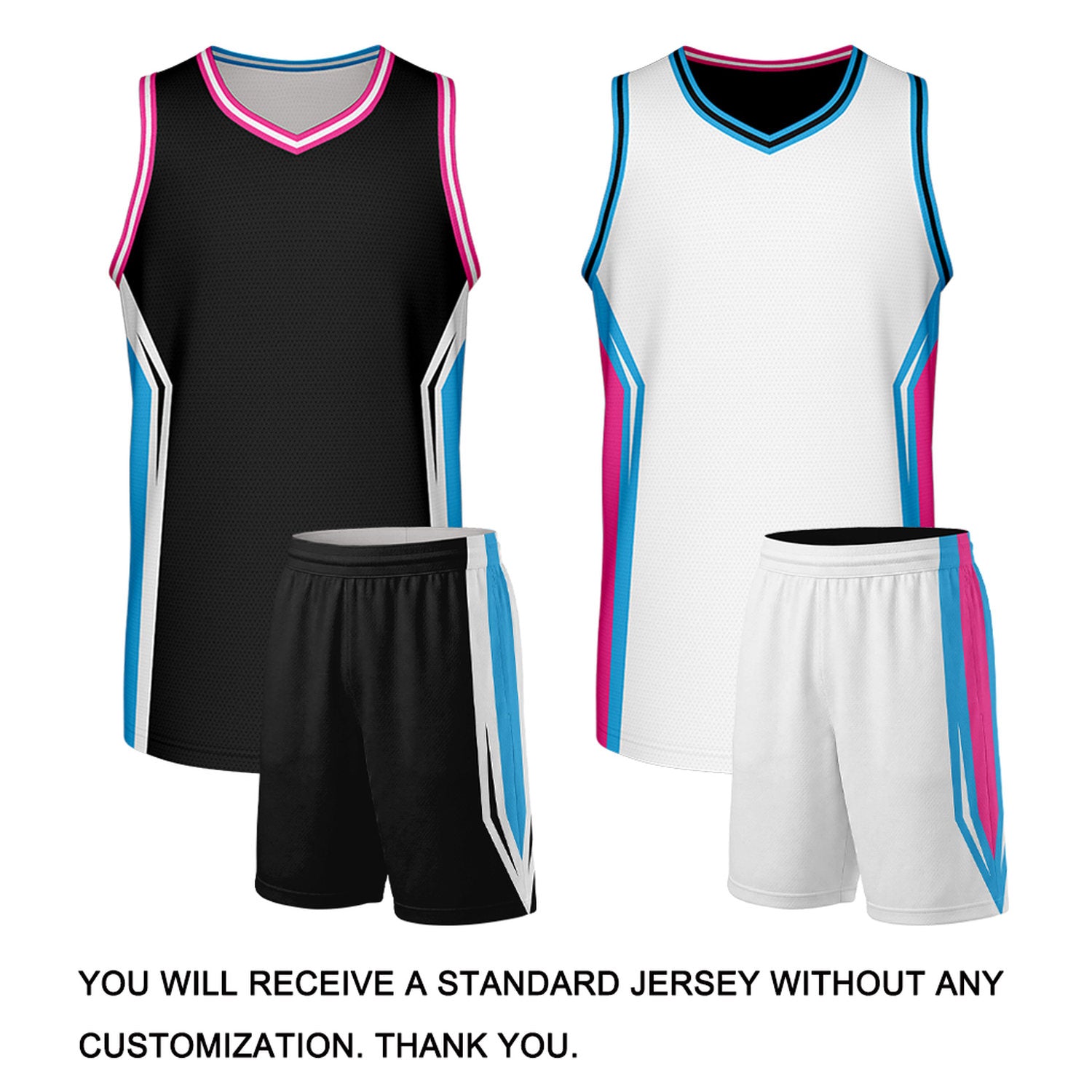 Custom Black & White Two Sided Basketball Uniform Set | Personalized Team Uniforms for Adult & Youth