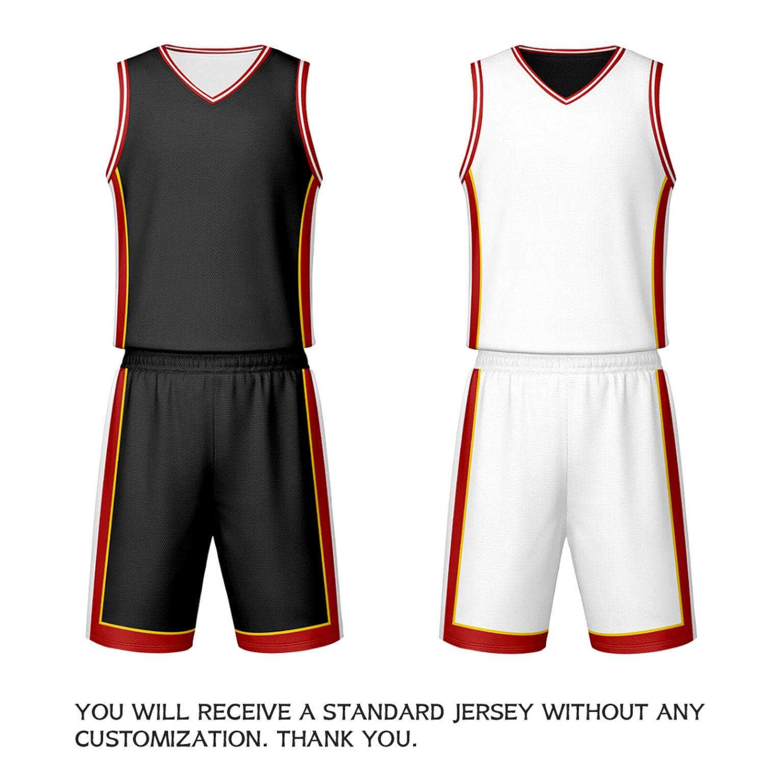 Custom Black White Reversible Basketball Jersey Set | Personalized Name Number Mesh Sports Uniform