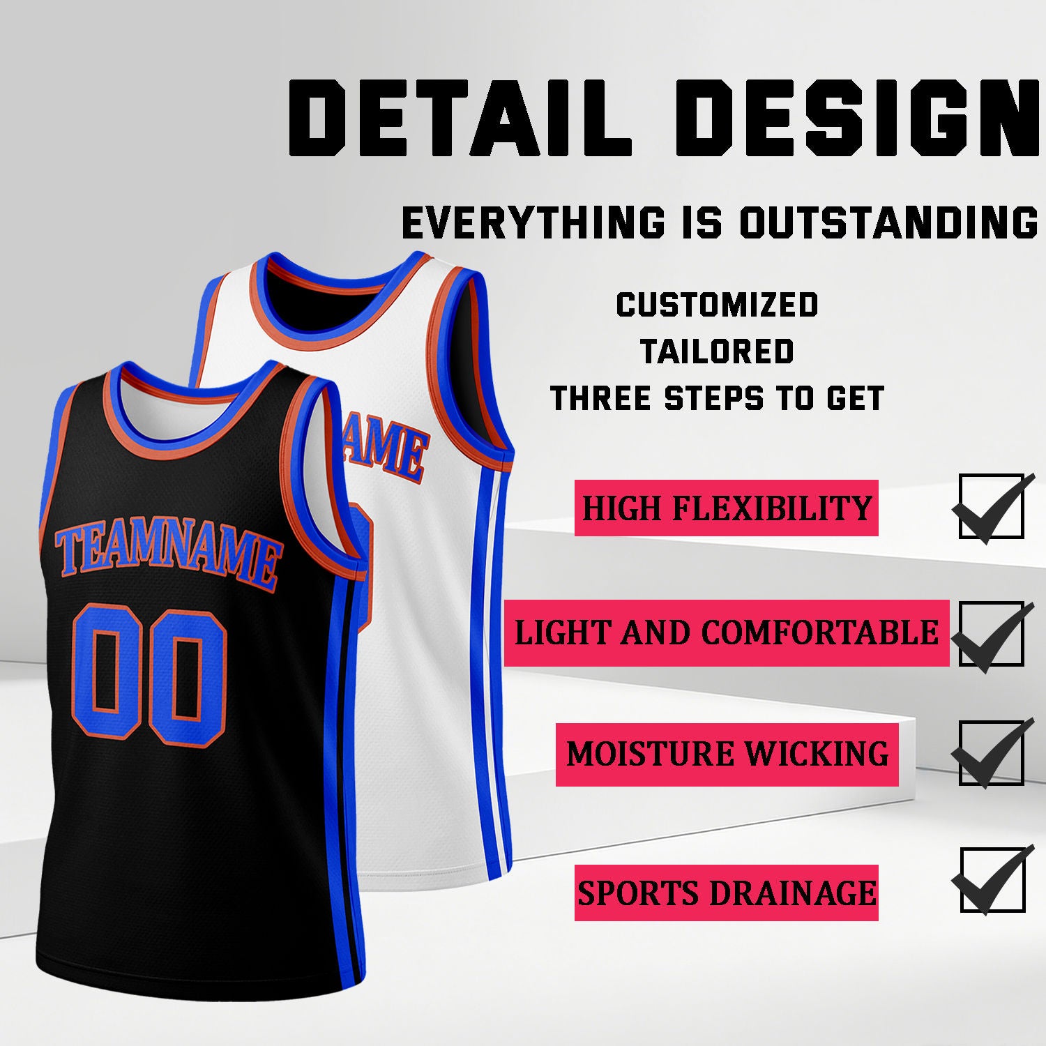 Custom Black & White Reversible Basketball Jersey Shorts Set | Personalized Full Team Uniform