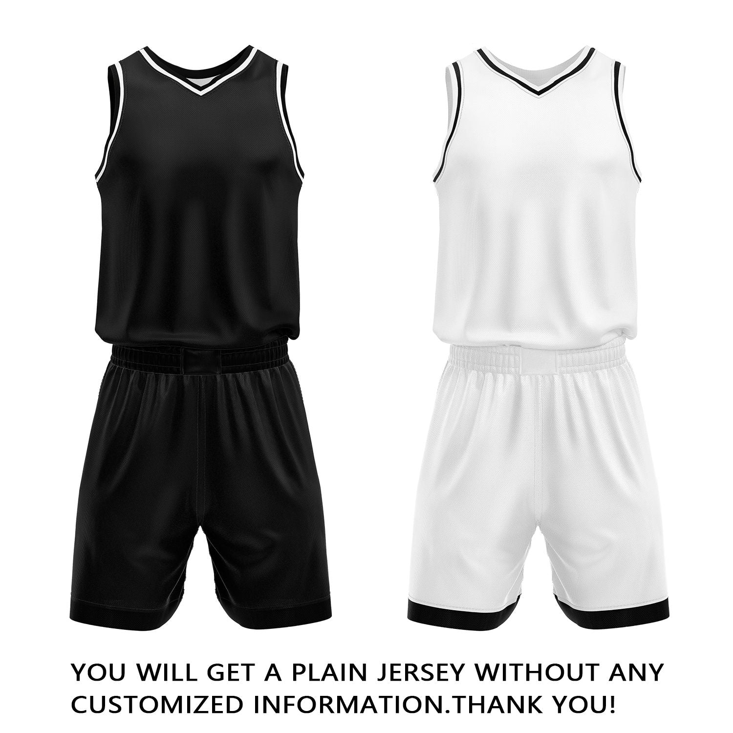 Custom Black & White Reversible Basketball Jersey Shorts Set | Personalized Full Team Uniform