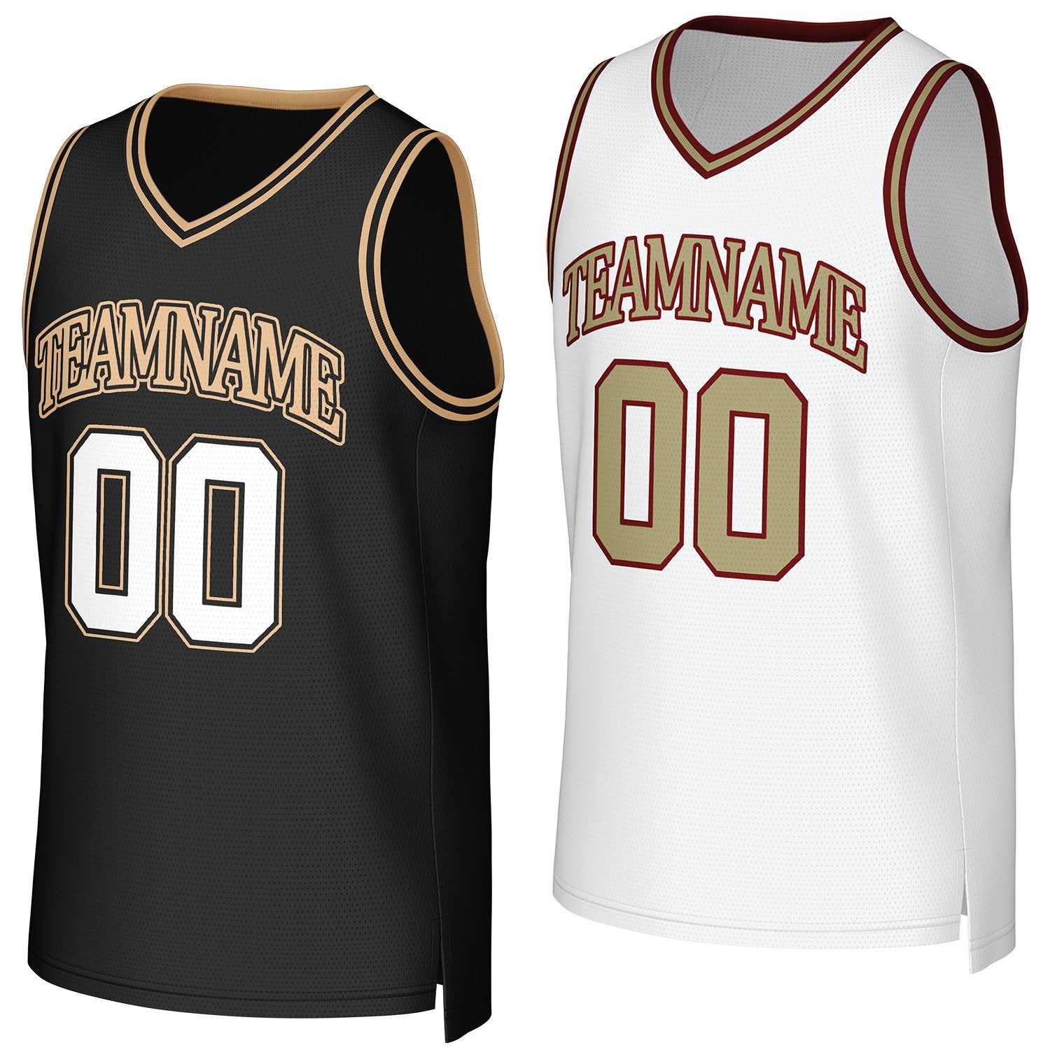 Custom black & white reversible basketball jersey by Vosoli | Personalized team name & number sportswear