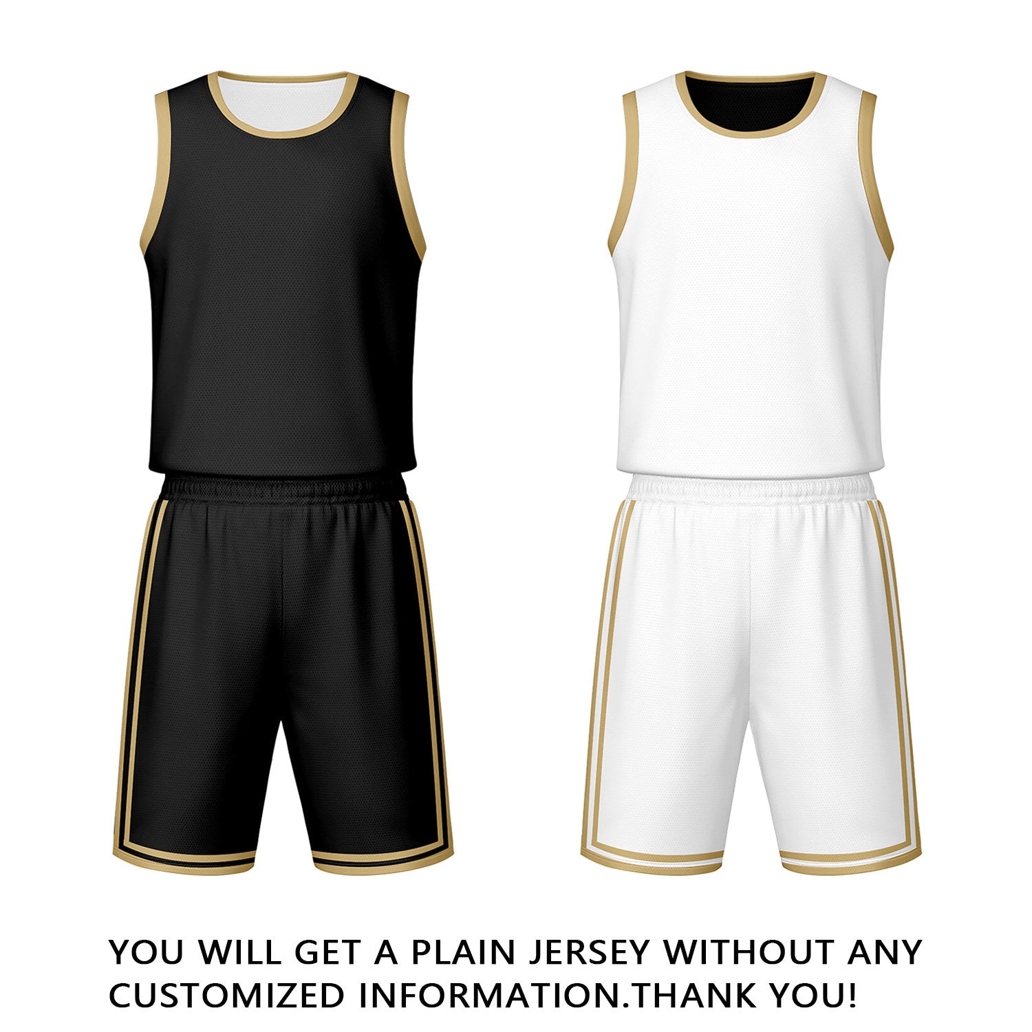 Custom Black & White Reversible Basketball Jersey Shorts Set | Personalized Team Uniform