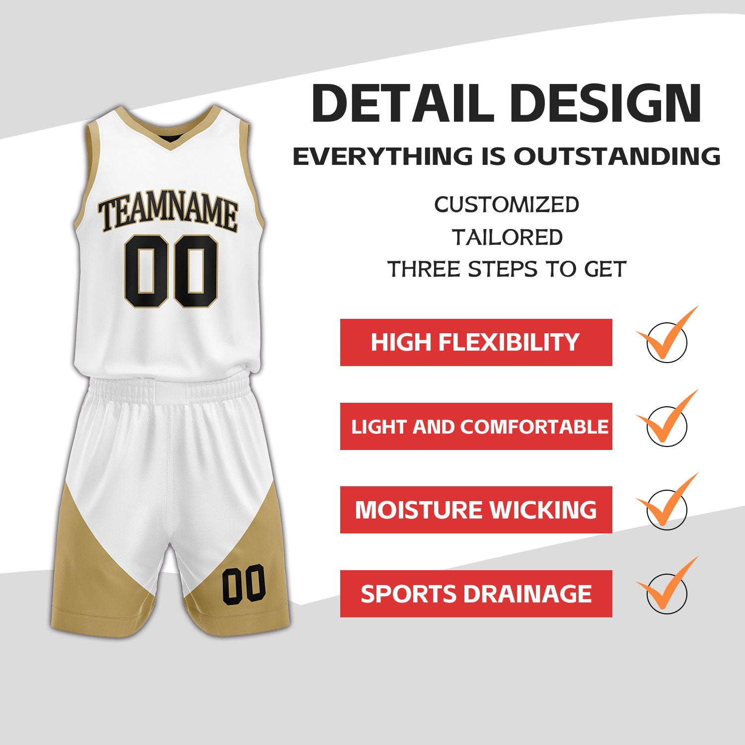 Custom Black & White Reversible Basketball Uniform Set | Personalized Name Number Sports Jersey Shorts Kit