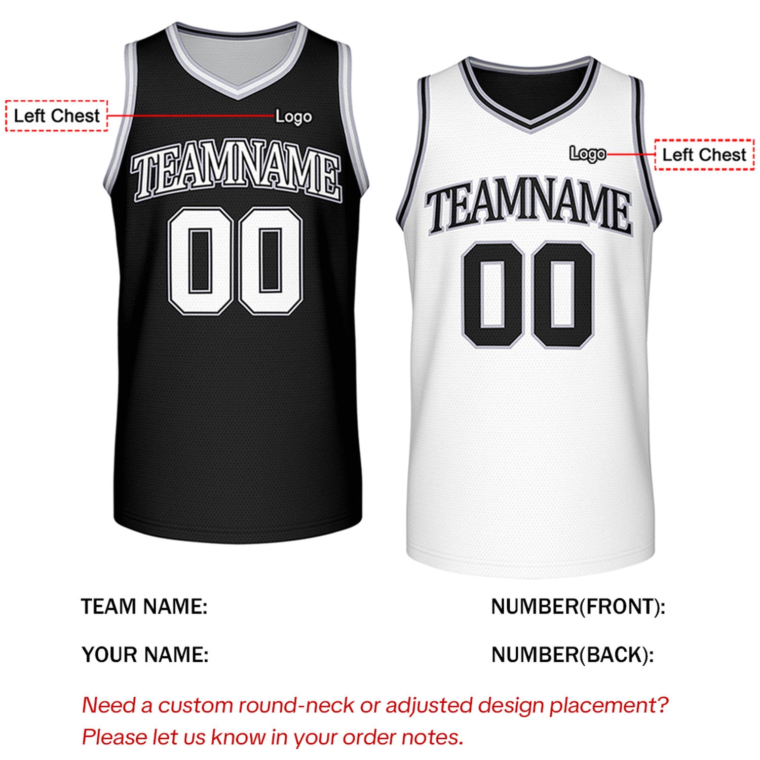 Custom Retro White & Black Reversible Basketball Jersey | Personalized Team Jersey | Vosoli
