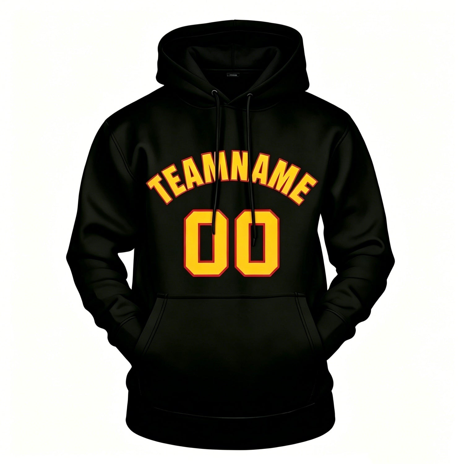 Custom Black & Yellow Hoodie | Personalized Name & Number Sports Pullover | Vosoli