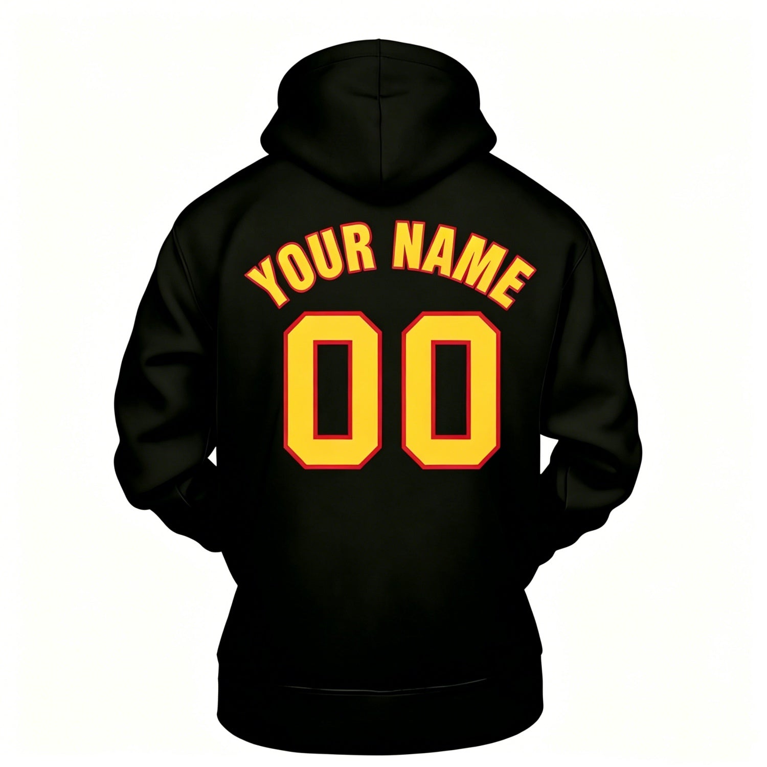 Custom Black & Yellow Hoodie | Personalized Name & Number Sports Pullover | Vosoli