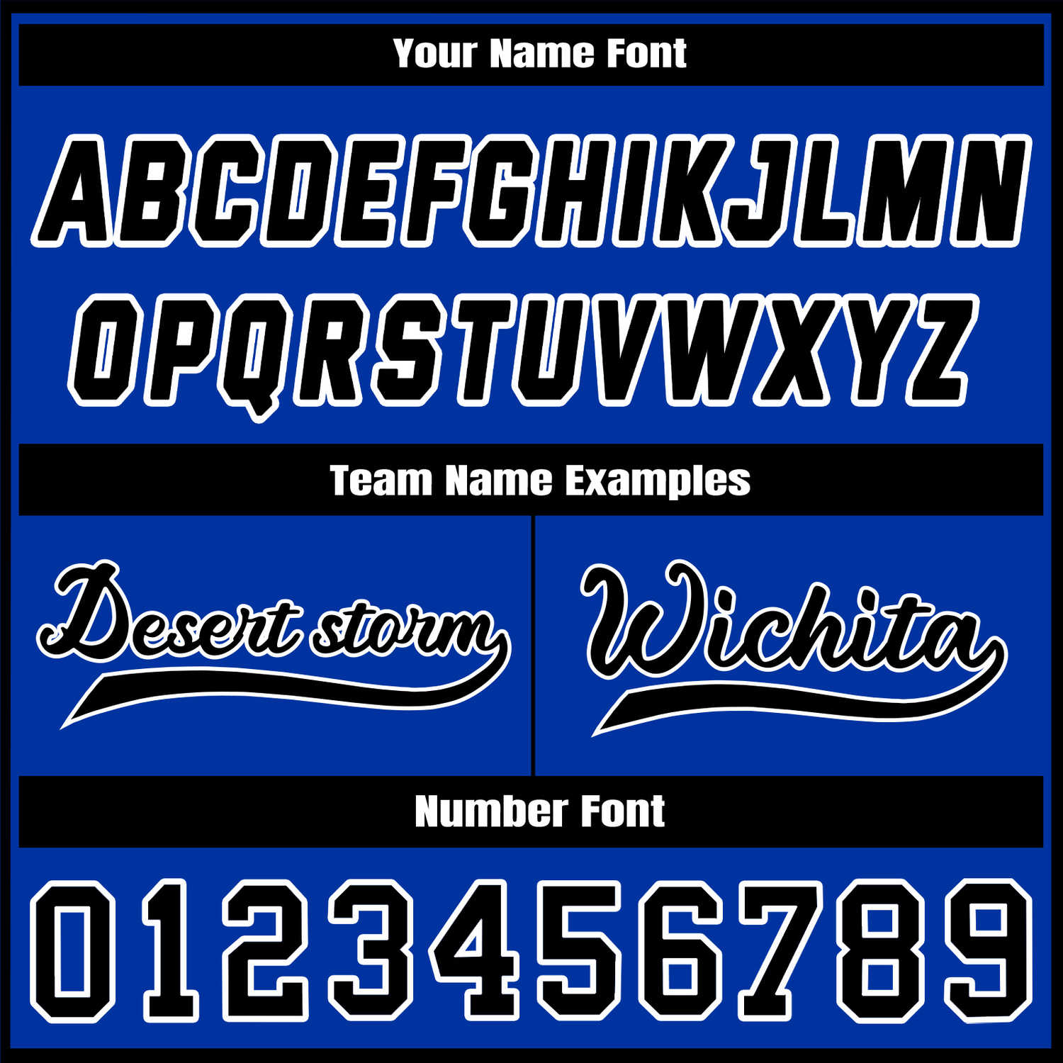 Custom Blue & Black Contrast Sleeve Varsity Baseball Jacket | Personalized Team Name & Number