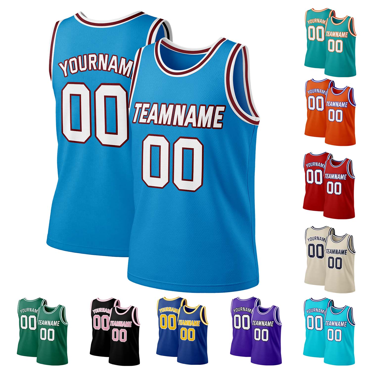 Custom Blue & White Mesh Basketball Jersey | Personalized Team Uniform