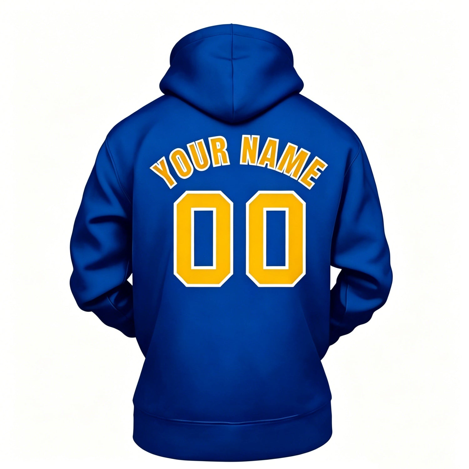Custom Blue & Yellow Hoodie | Personalized Name & Number Sports Pullover | Vosoli