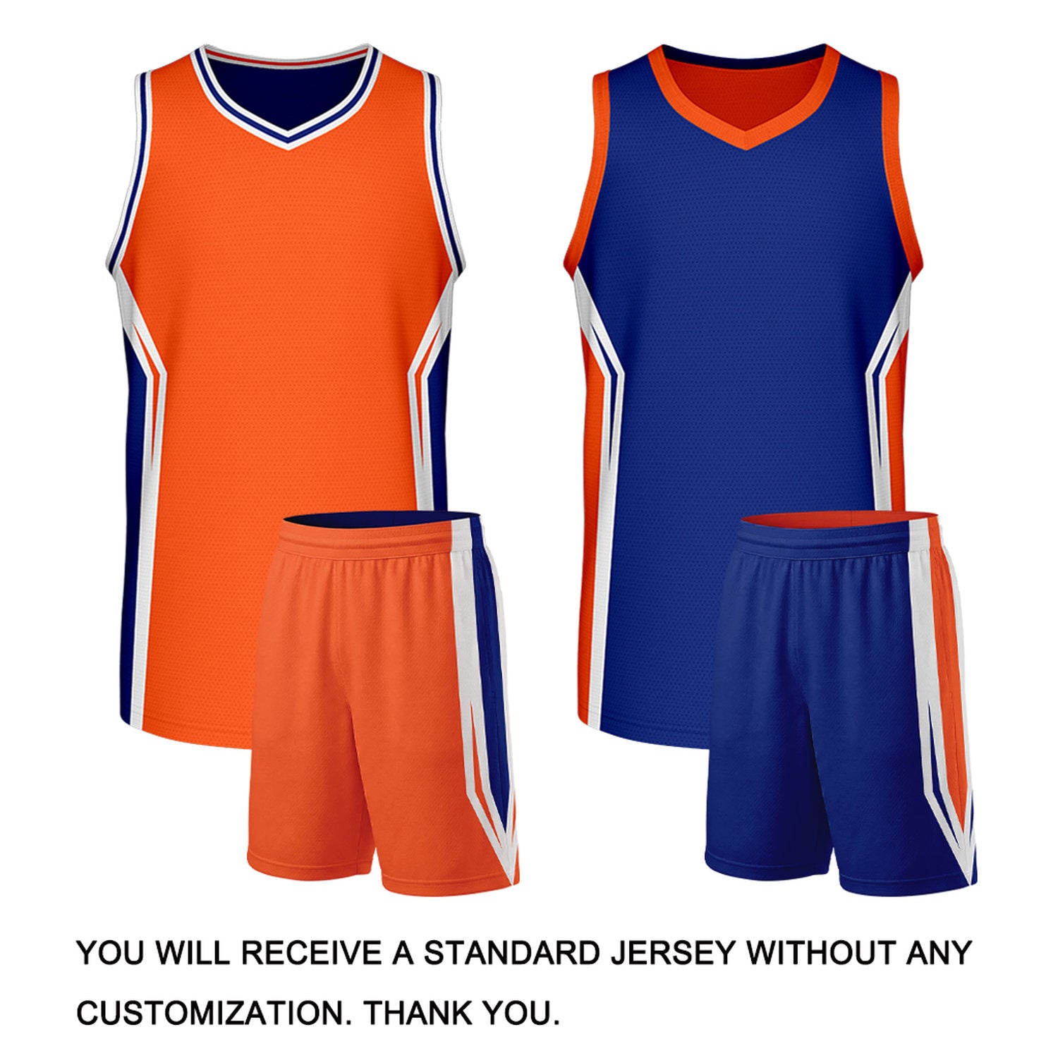 Custom Orange & Royal Blue Two Sided Basketball Uniform Set | Personalized Team Uniforms for Adult & Youth