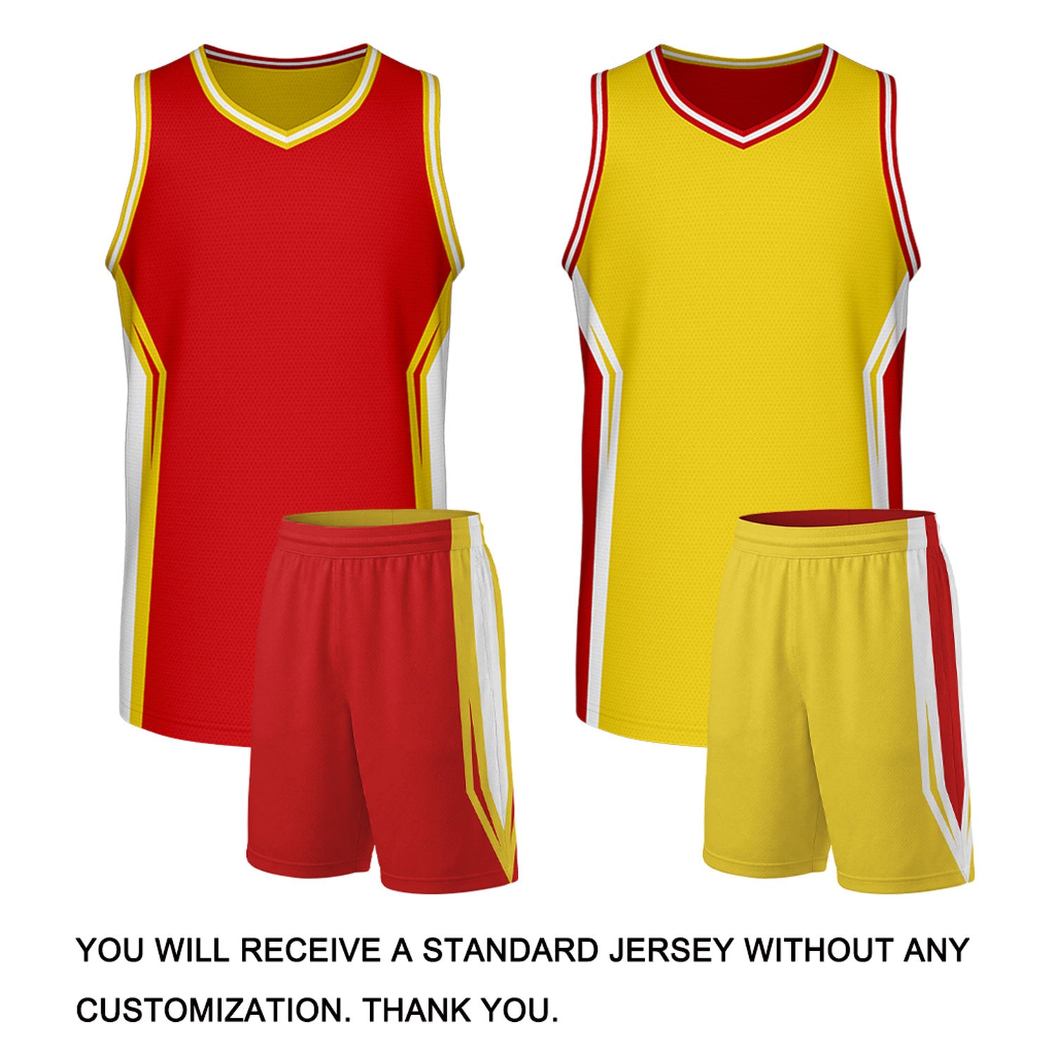 Custom Red & Gold Two Sided Basketball Uniform Set | Personalized Team Uniforms for Adult & Youth