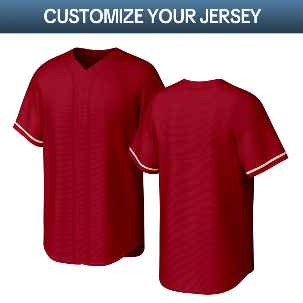 Custom Burgundy Stitched Baseball Jersey | Personalized Name & Number | Team Uniform