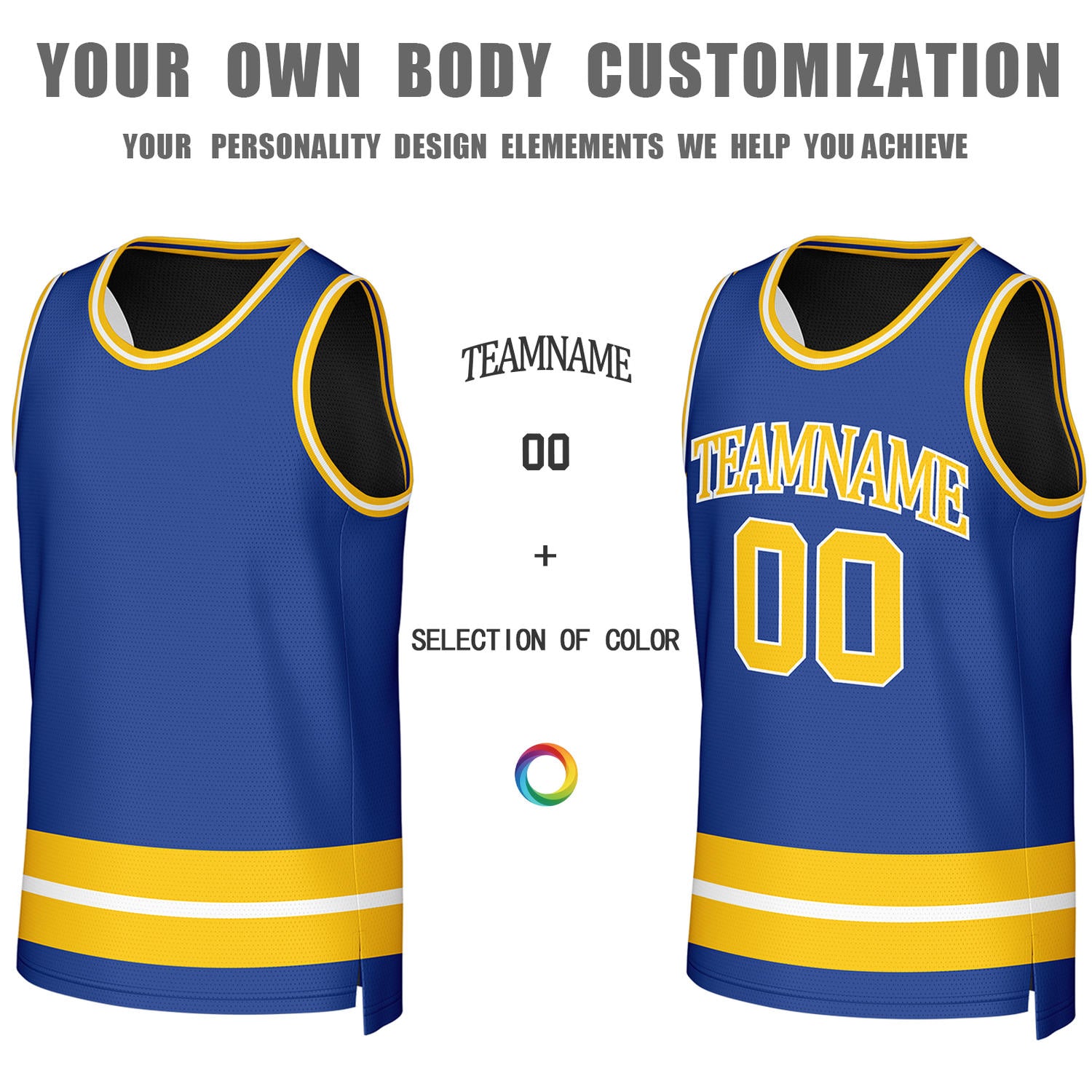 Custom Blue & Black Reversible Basketball Jersey | Personalized Team Jerseys for Adult & Youth