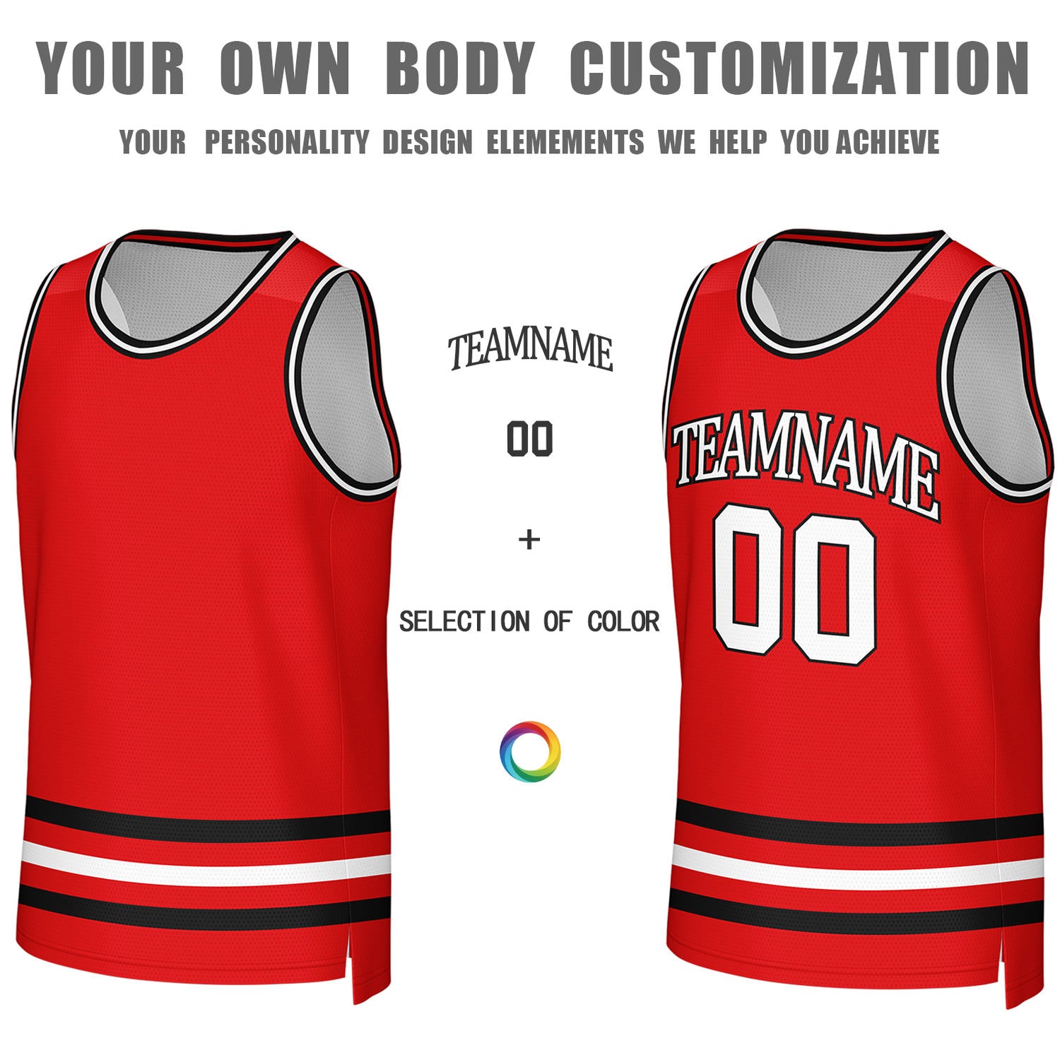 Custom White & Red Reversible Basketball Jersey | Personalized Team Jerseys for Adult & Youth